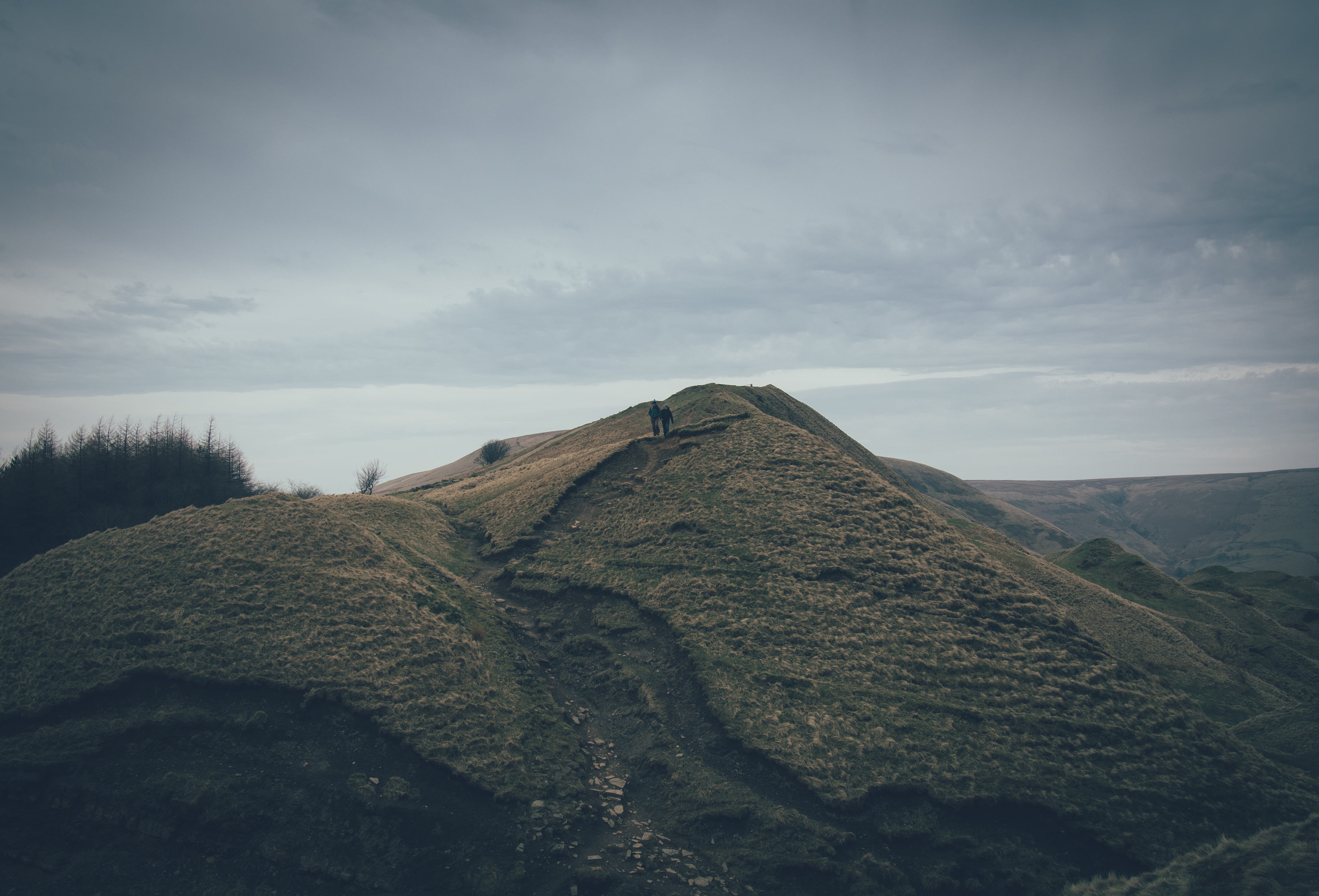 hope valley, day, plant, non-urban scene, scenics - nature, environment, sky, land, trail, remote, tranquil scene, nature, idyllic, mountain peak, united kingdom, HD Wallpaper