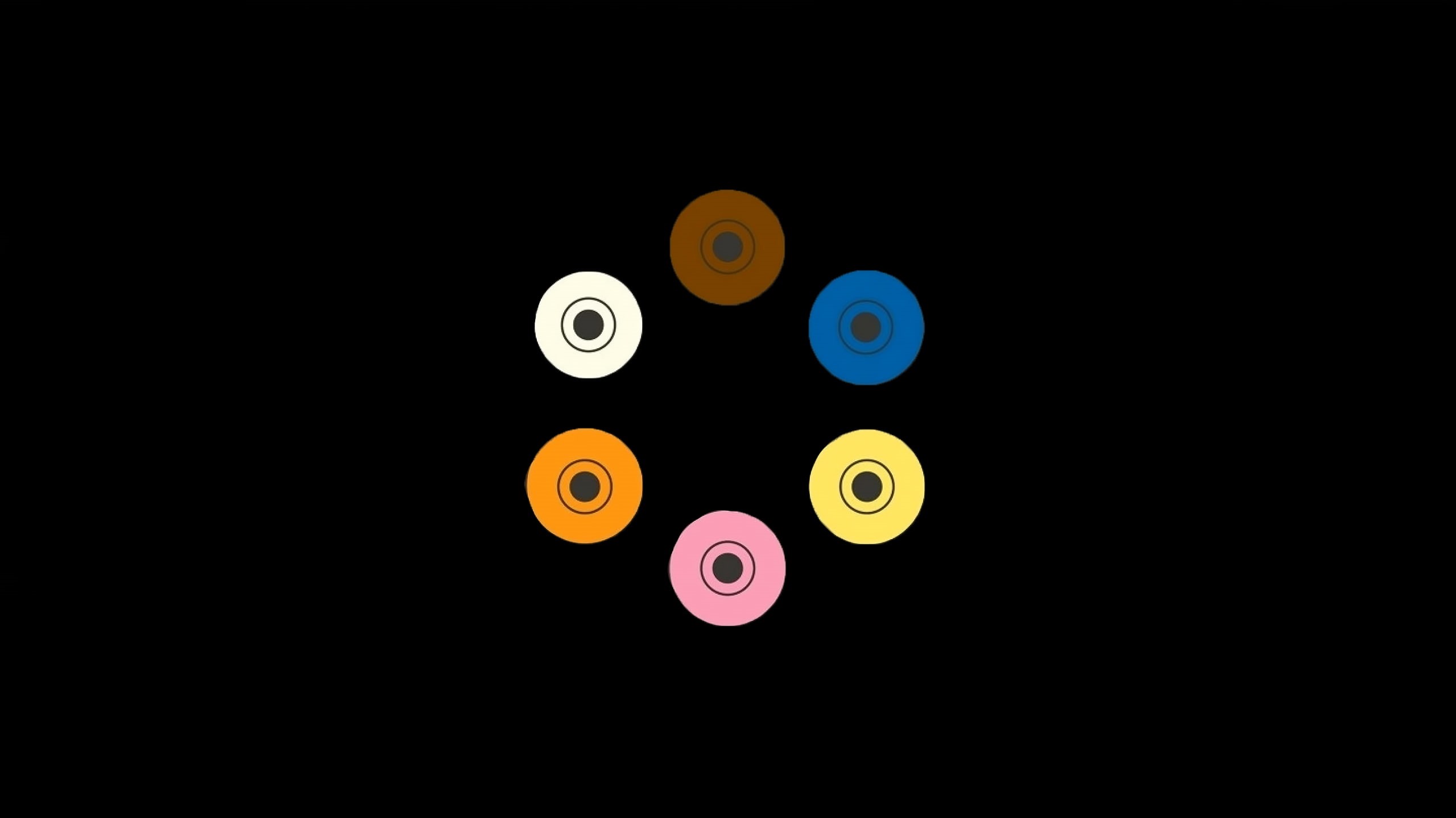 night, variation, close-up, circle, multi colored, illuminated, shape, minimalism, indoors, yellow, no people, Reservoir Dogs, pool ball, 2K, copy space, HD Wallpaper