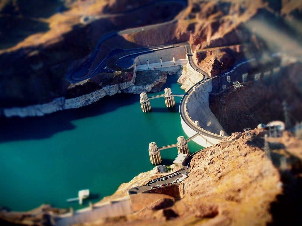 landscape, river, day, lake, energy, flying, nature, europe, blue, built structure, environment, mid-Air, aerial View, sunlight, hydroelectric Power Station, HD Wallpaper