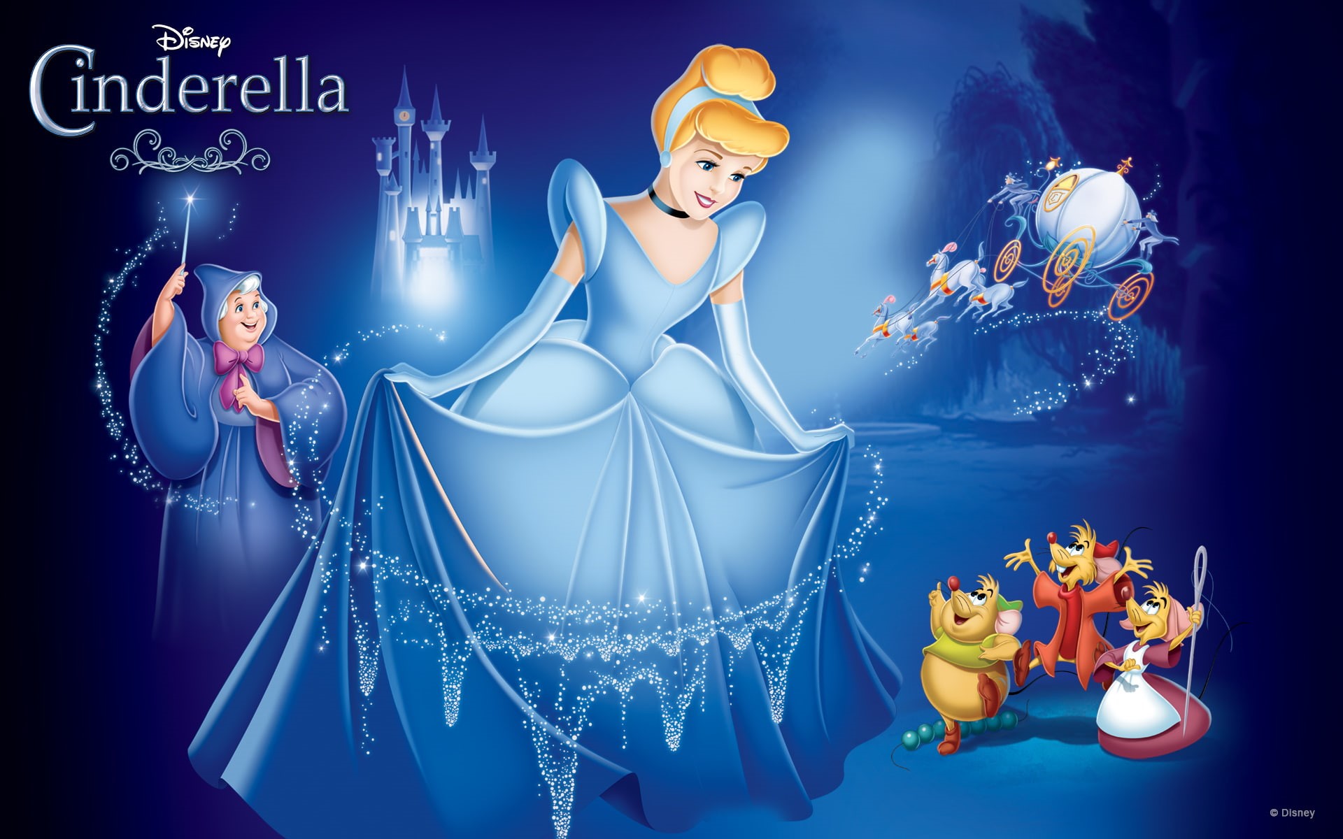 cinderella, godmother, cartoon, 1080P, gus, fairy, list, characters, jaq, HD Wallpaper