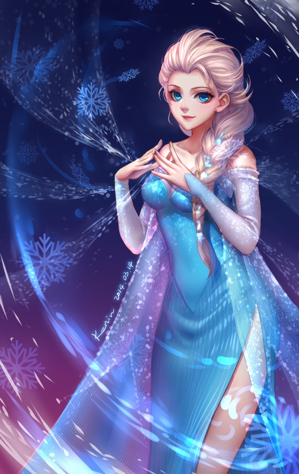 Princess Elsa, blue, clothing, 720P, beautiful woman, young women, luxury, Frozen (movie), studio shot, portrait, beauty, nightlife, females, beautiful people, Phone HD Wallpaper