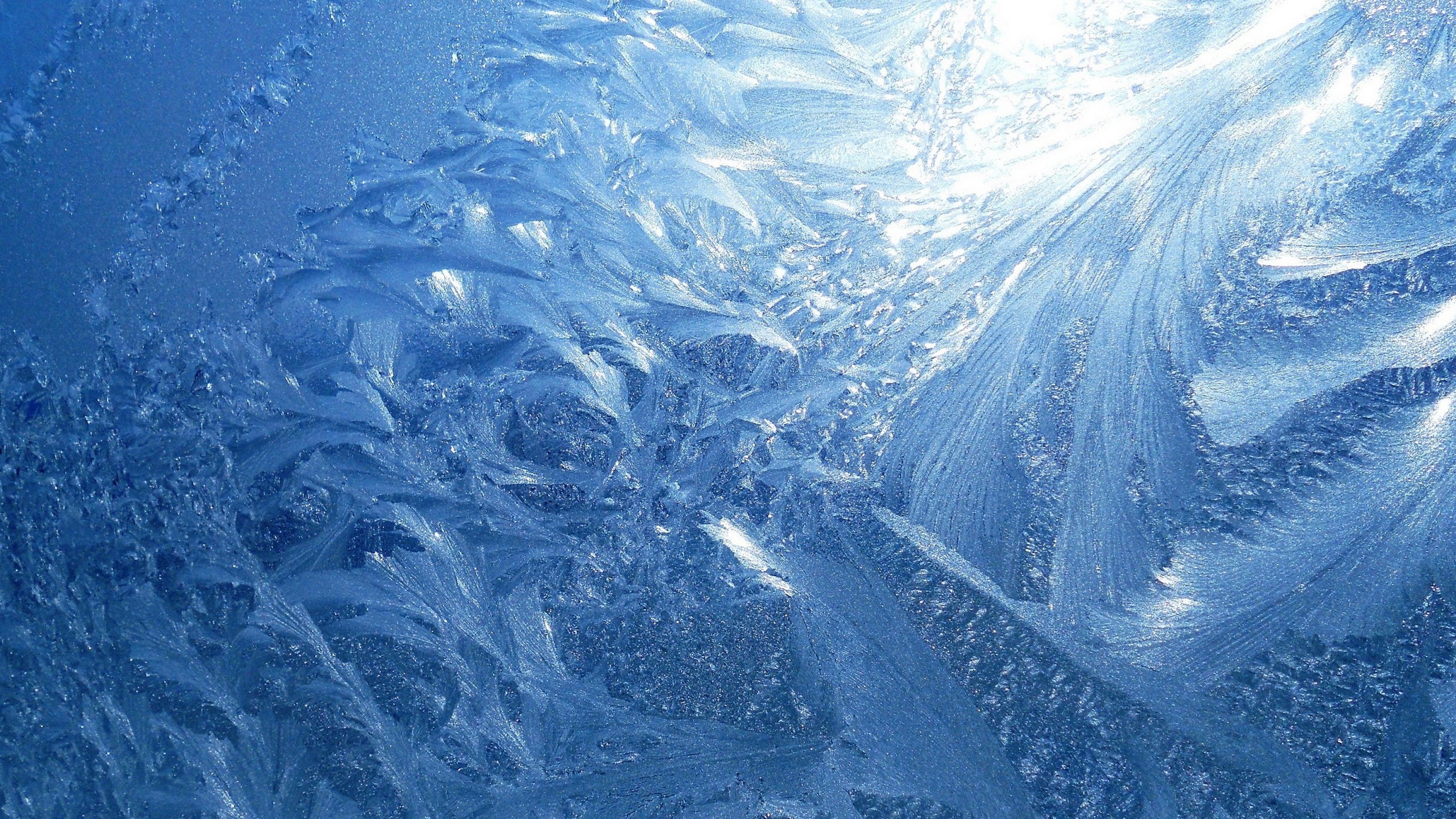 blue, no people, snowing, 2K, day, crystal, backgrounds, snowflake, winter, icicle, ice, nature, beauty in nature, frozen, glass - material, frost, close-up, HD Wallpaper
