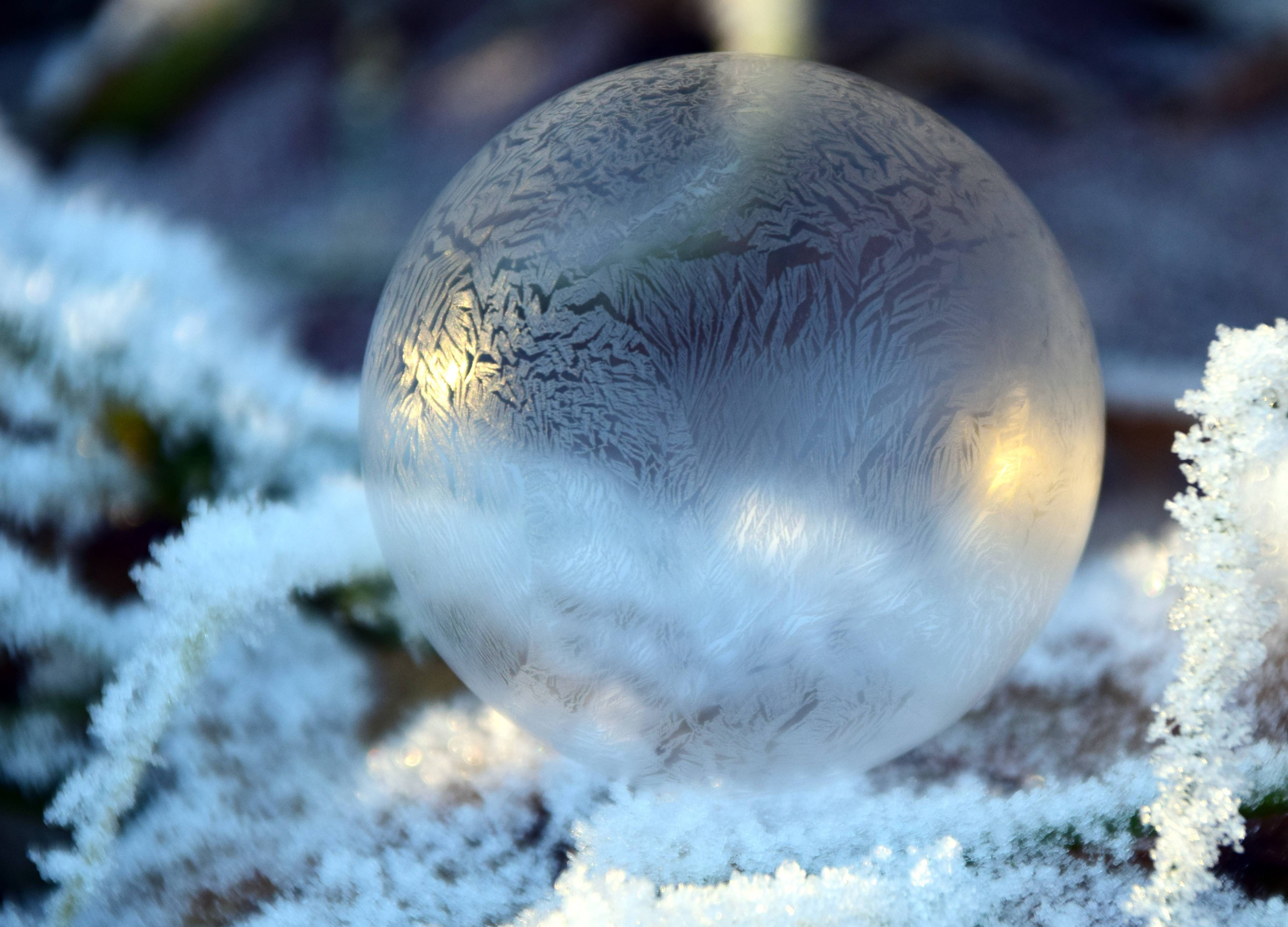 bubble, cold, soap, winter, balls, frost, 4K, HD Wallpaper