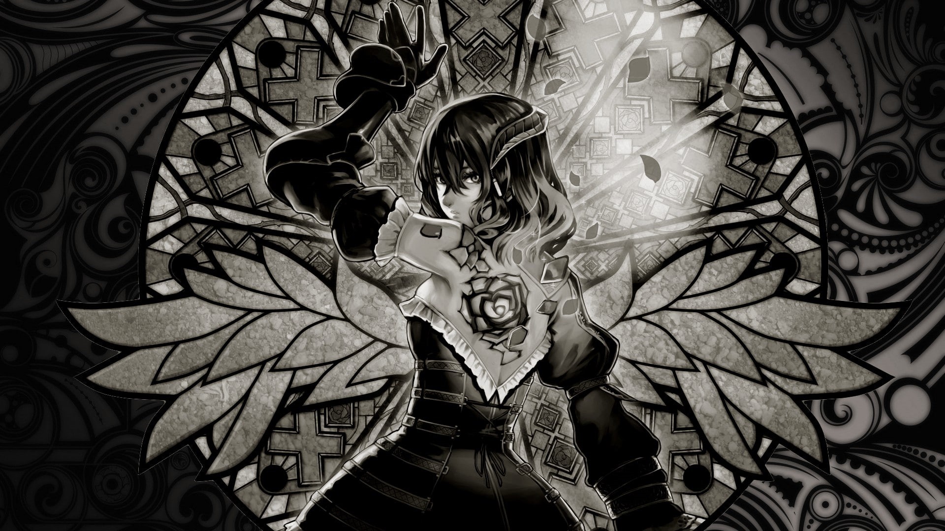 mural, angel, no people, craft, female likeness, lifestyles, representation, stained glass, video game girls, design, front view, wall - building feature, HD Wallpaper