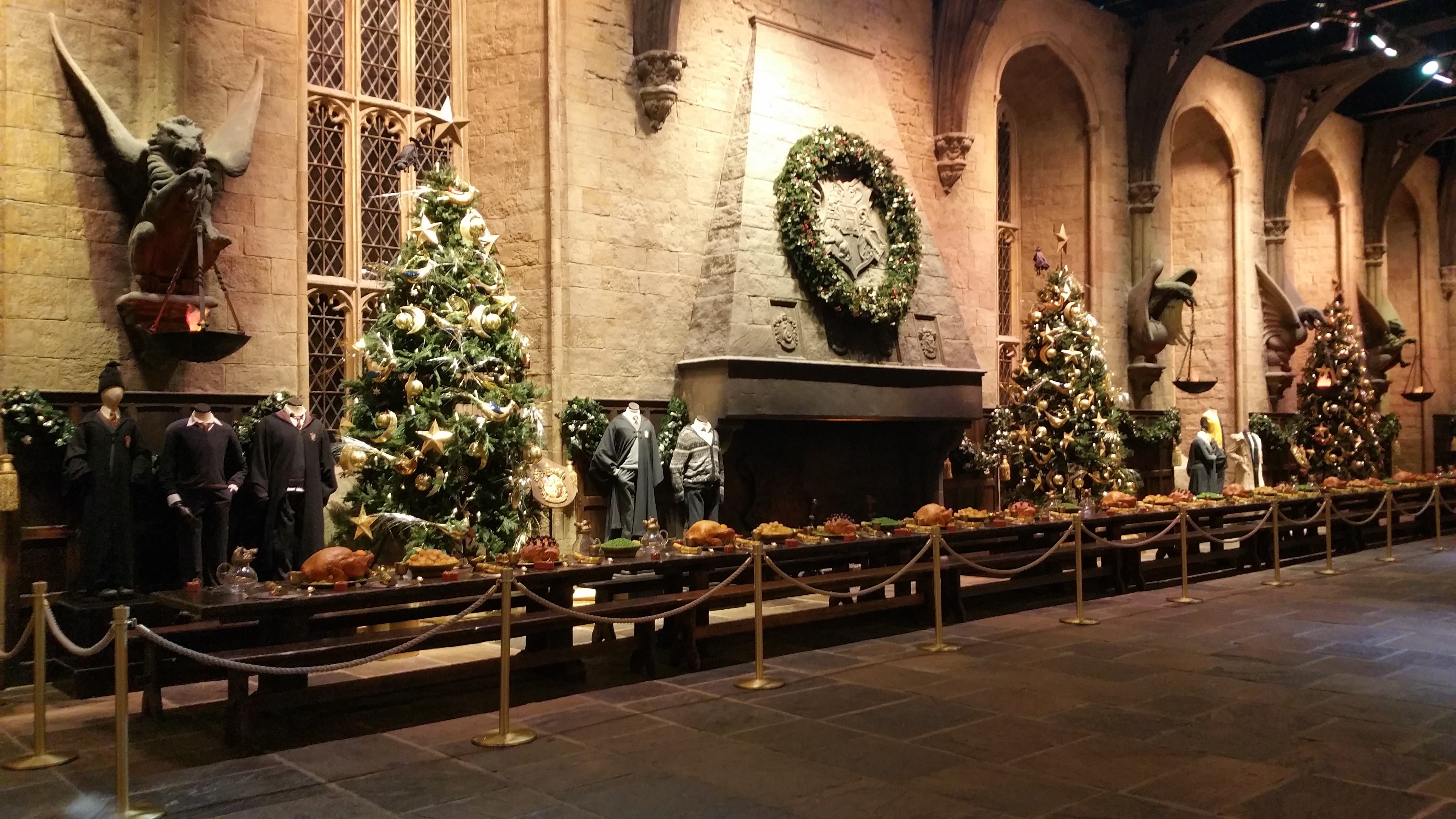 tiled floor, Harry Potter, table, baroque style, Warner Bros, plant, food and drink, built structure, flooring, lighting equipment, Studio, warner studio, HD Wallpaper