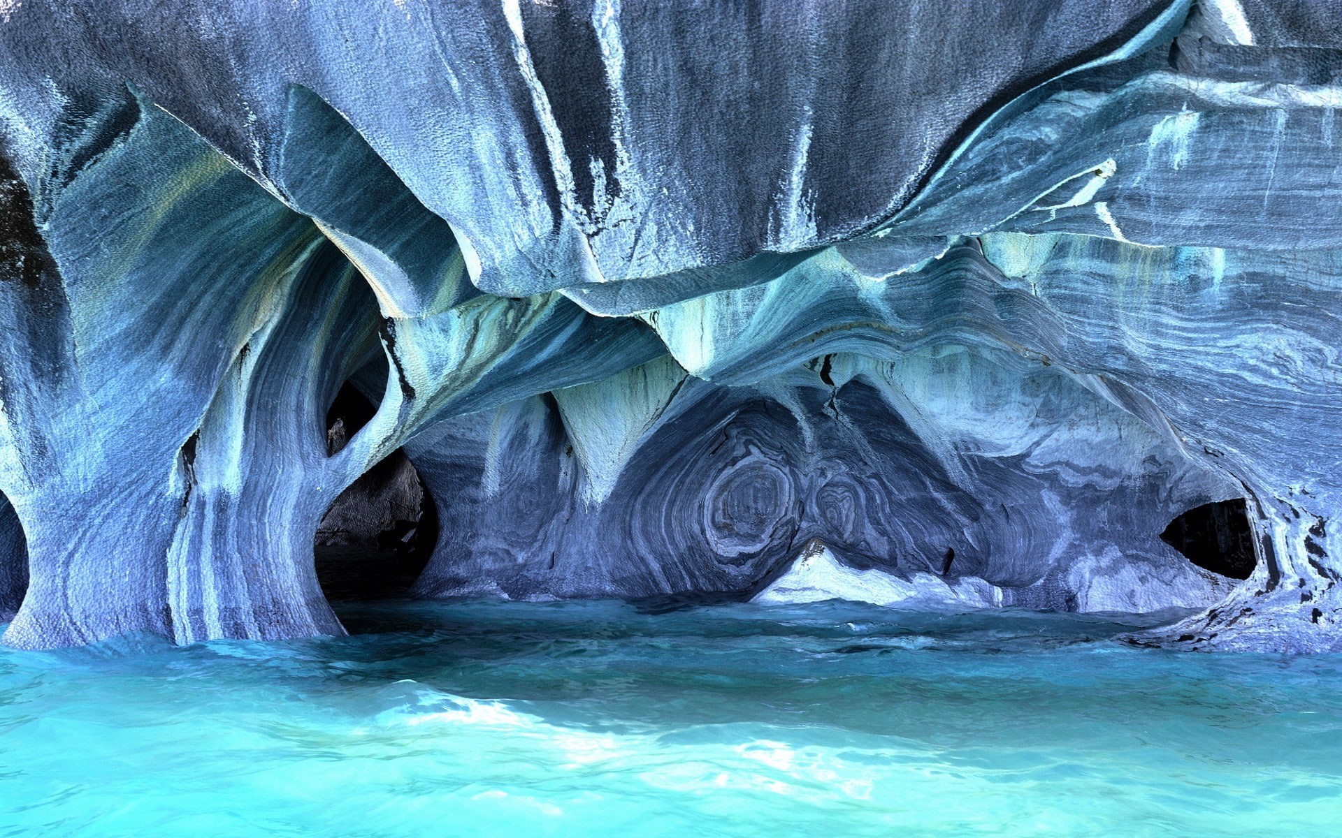 cave, waterfront, rock, sea, geology, nature cave stones abstract rock marble patagonia south america blue sea waves chile turquoise, beauty in nature, HD Wallpaper