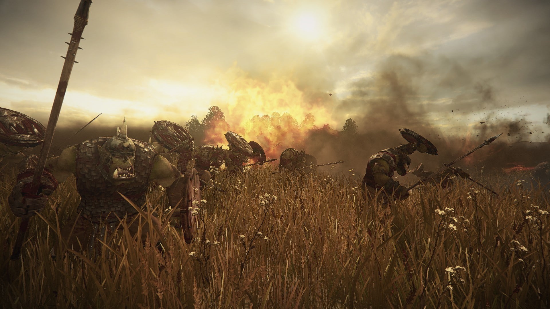 Total War: Warhammer, 1080P, orcs, Orc, explosion, HD Wallpaper
