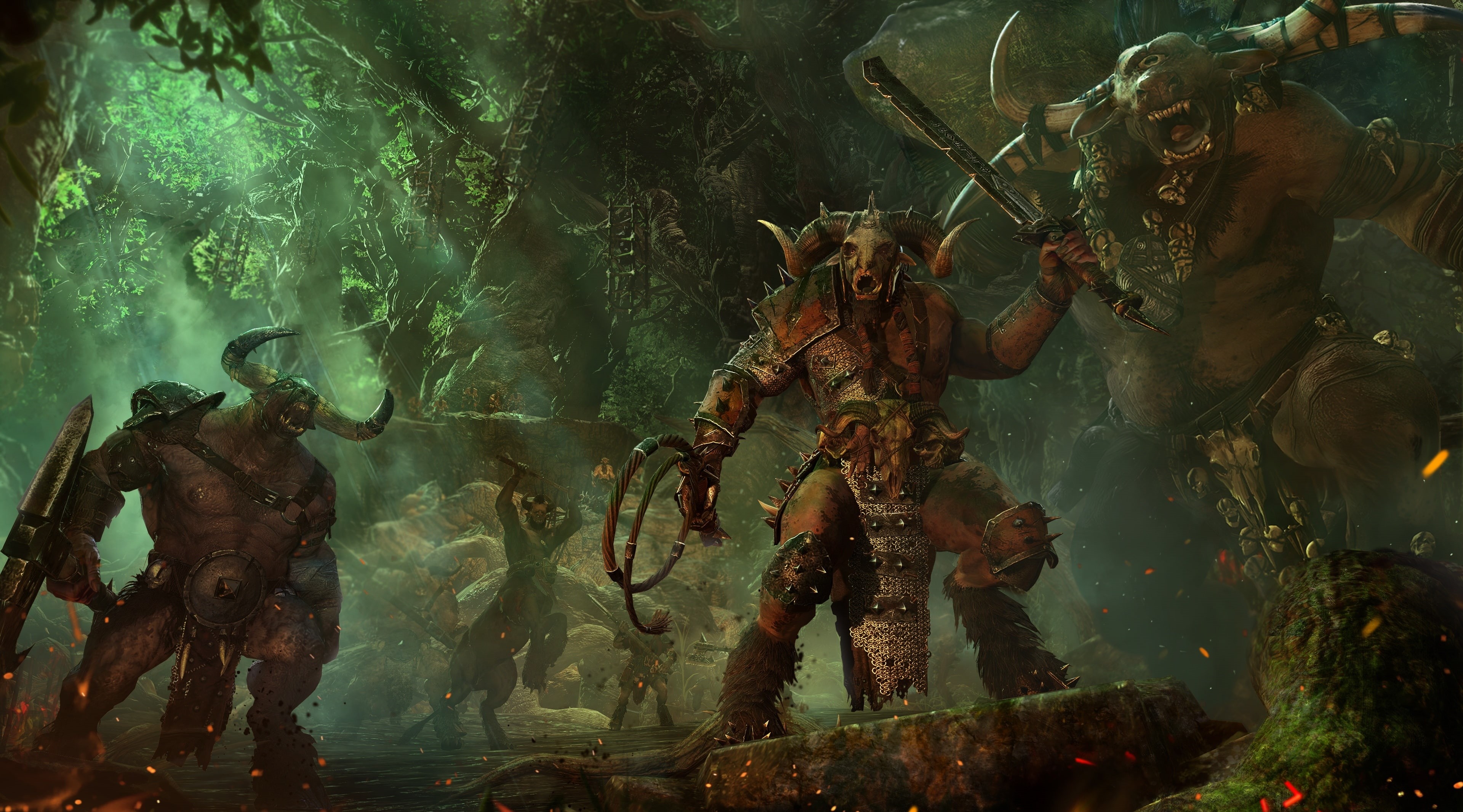 armed forces, day, videogame, belief, tree, total war, Beastmen, Game, Warhammer, no people, Games, art and craft, creativity, 4K, male likeness, war, HD Wallpaper