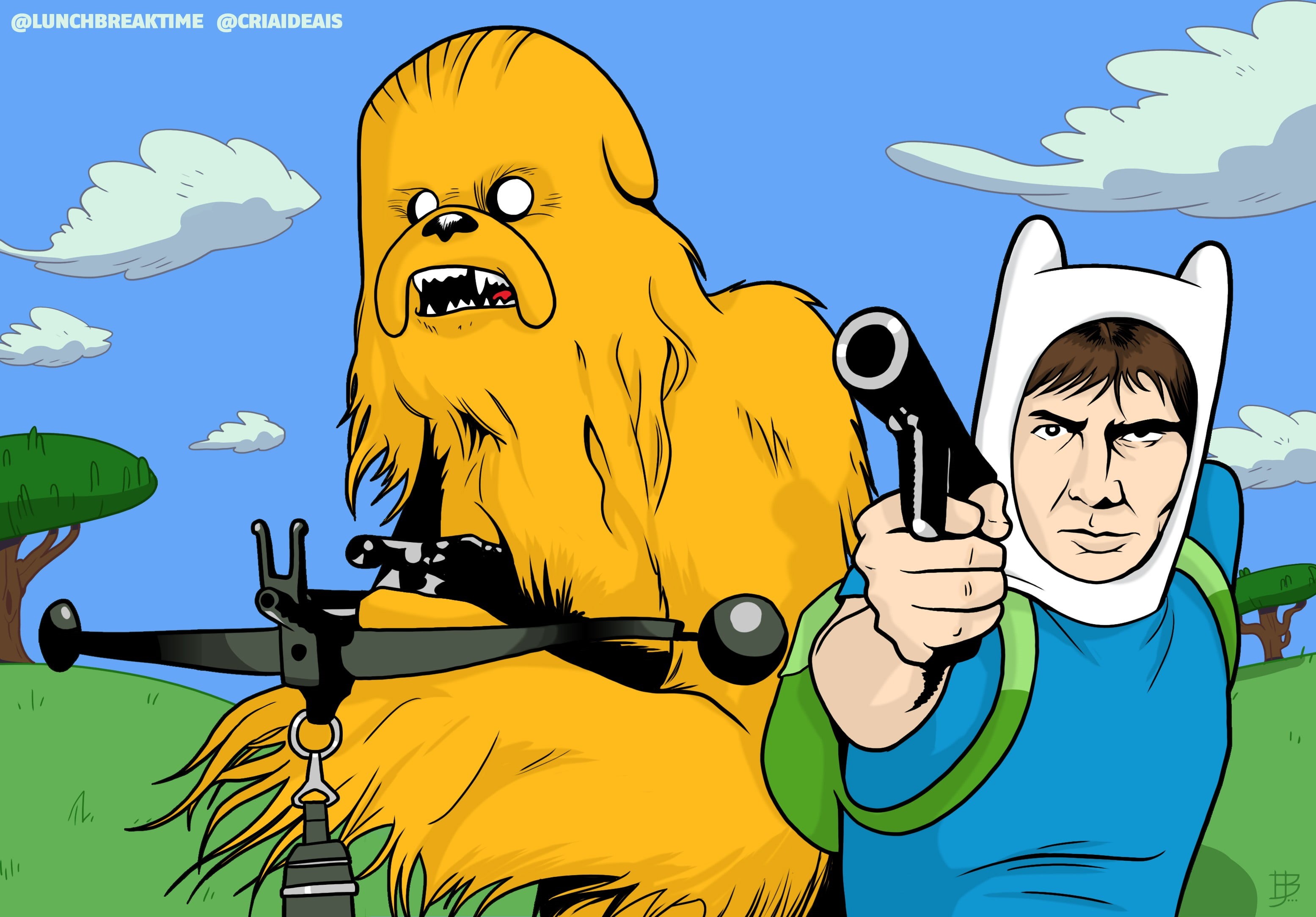 people, weapon, Jake the Dog, Adventure Time, adult, facial expression, emotion, anger, sky, Star Wars, 2K, mammal, vector, backgrounds, violence, lifestyles, HD Wallpaper