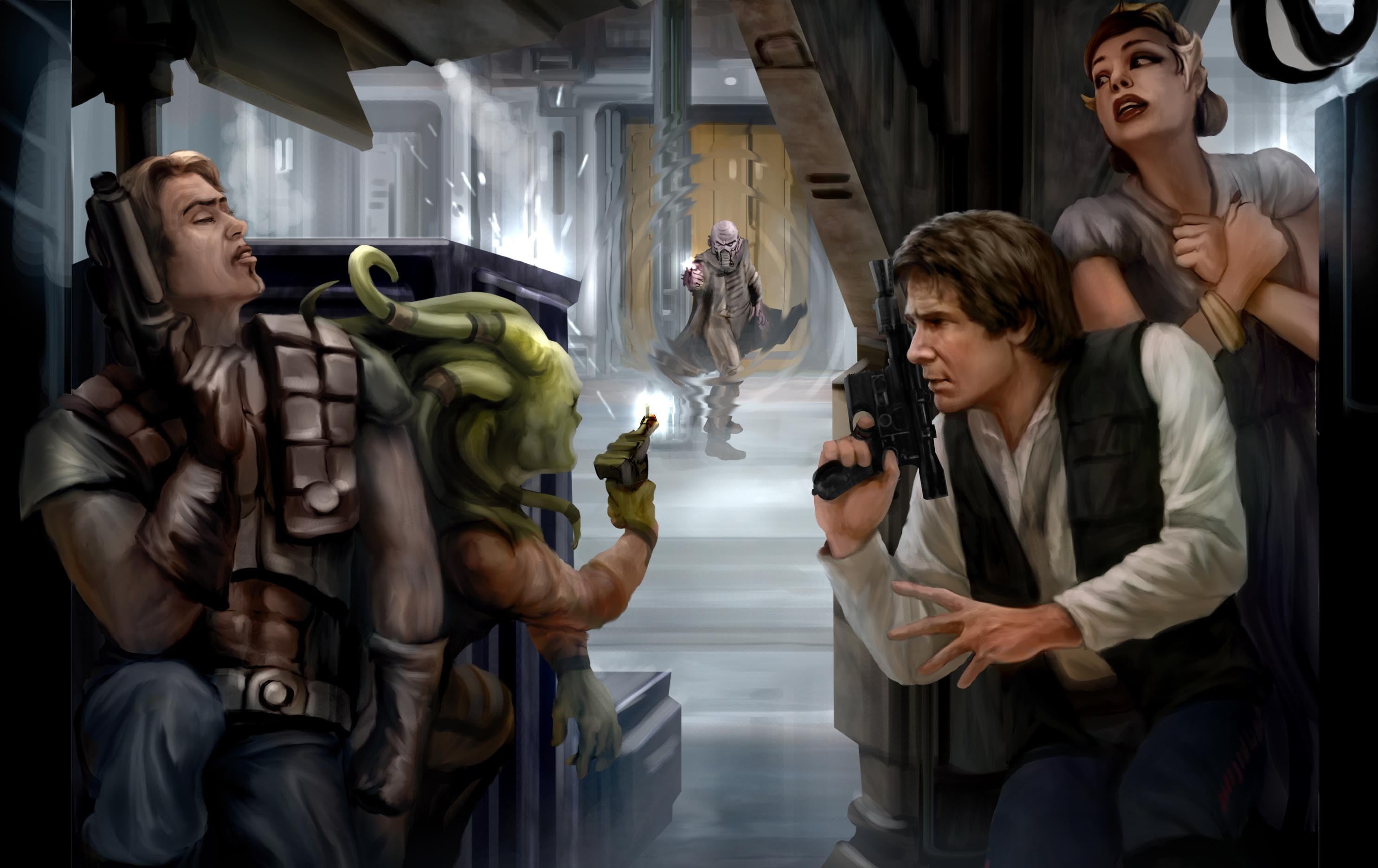 adult, solo, leisure activity, Han Solo, wars, lifestyles, group of people, indoors, wellbeing, star, women, holding, incidental people, painting, sitting, HD Wallpaper