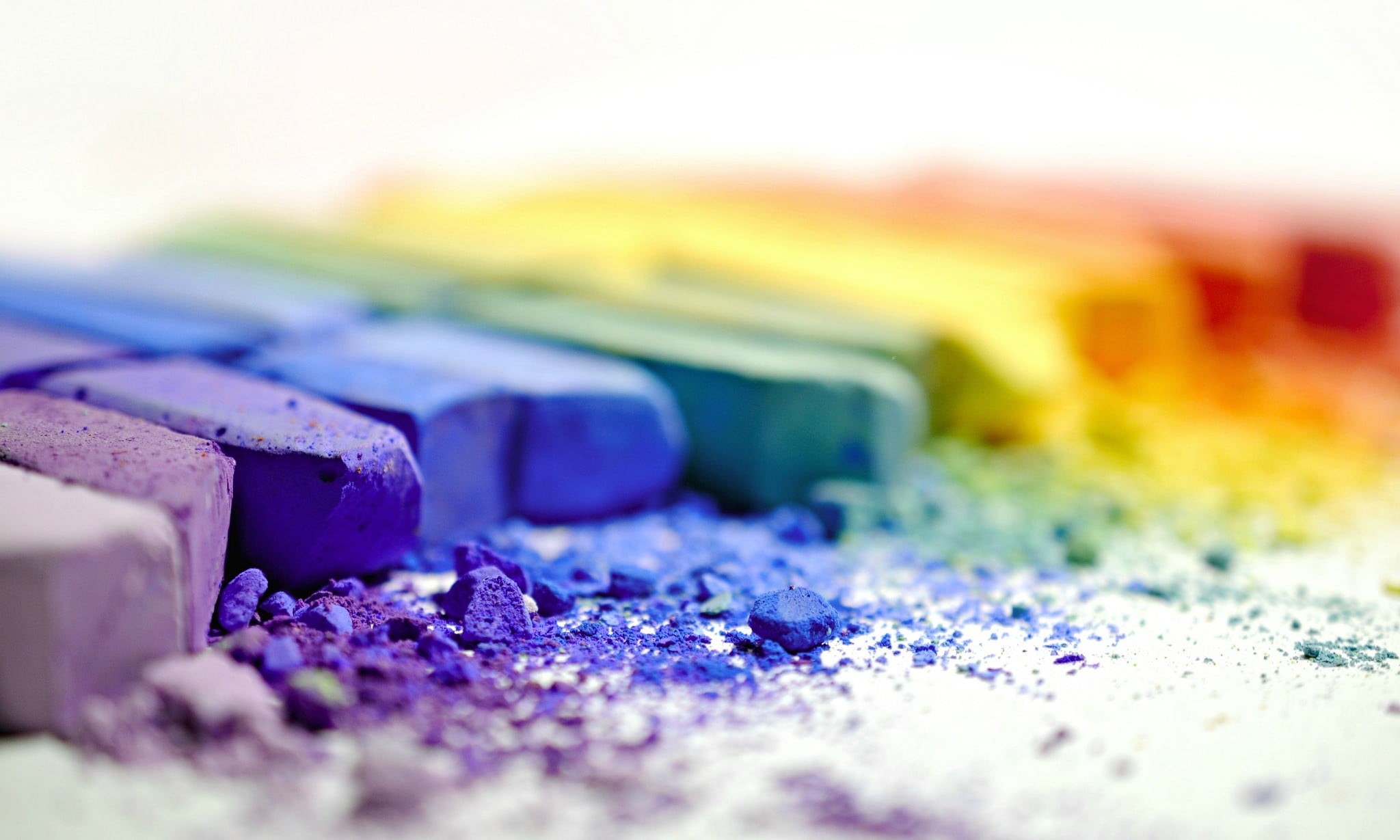 extreme close-up, no people, macro, purple, close-up, colorful, face powder, white background, saturated color, 1080P, in a row, floral, backgrounds, green color, HD Wallpaper
