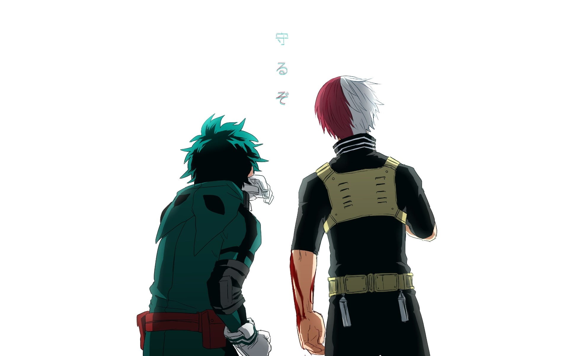 men, Shoto Todoroki, three quarter length, clear sky, bonding, two people, indoors, low angle view, warm clothing, 1080P, standing, plastic, anime boys, HD Wallpaper