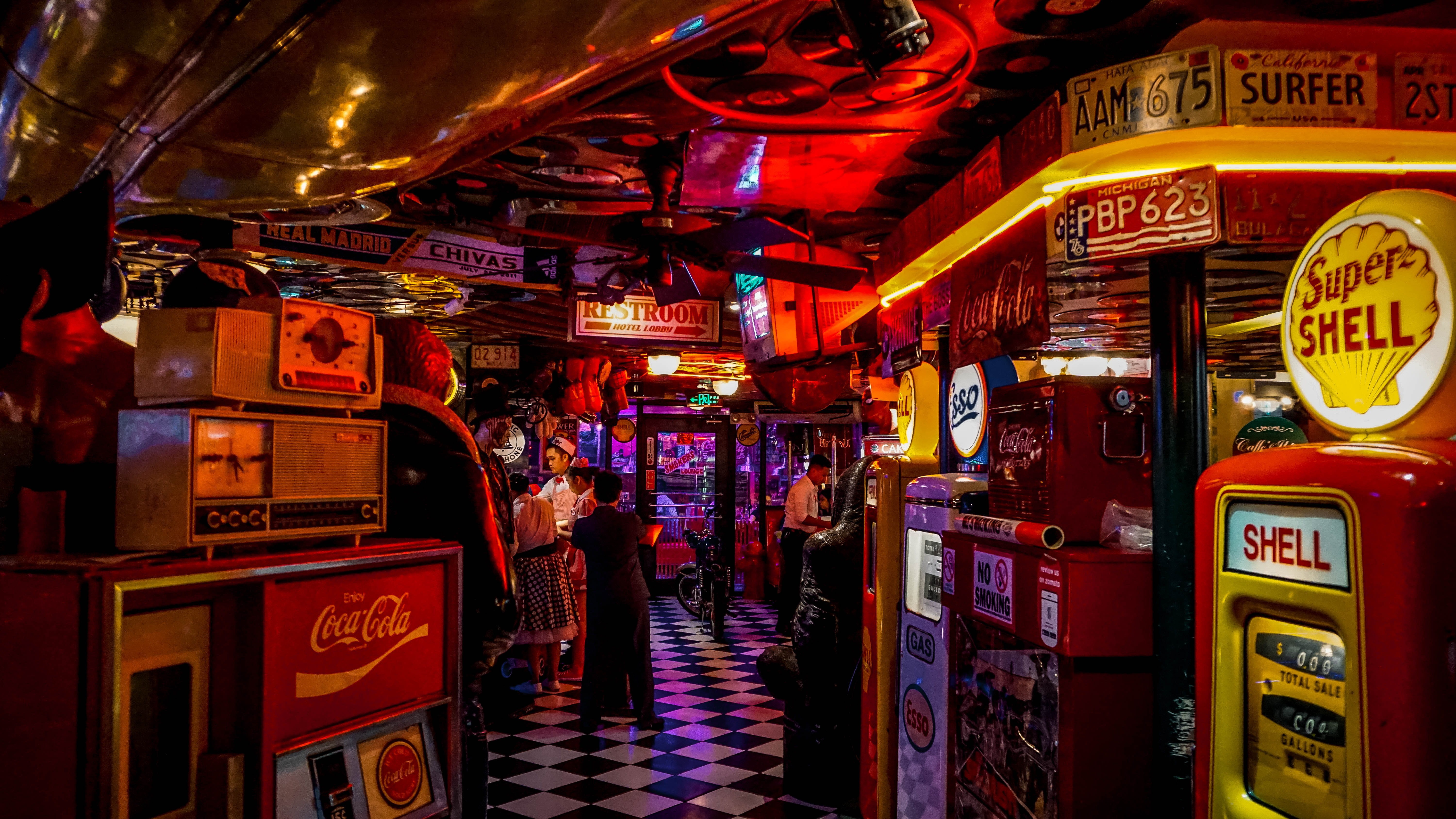 illuminated, colors, night, inside, arts culture and entertainment, shops, signage, architecture, communication, market, stock, stores, adult, variation, HD Wallpaper