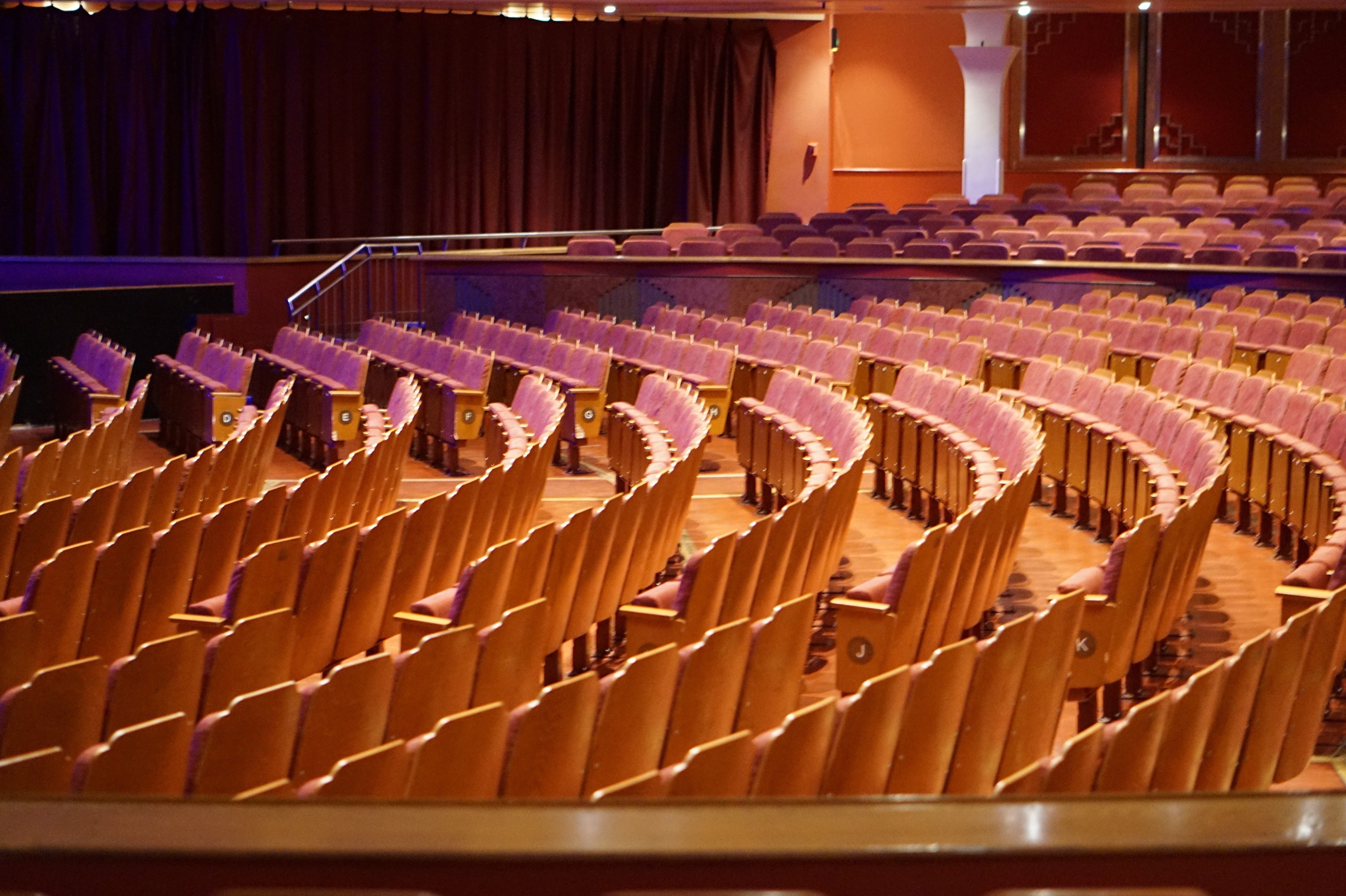 hall, in a row, abundance, empty, seats, theatre, 5K, absence, order, seat, entertainment, concert, auditorium, concert hall, architecture, row, stage, HD Wallpaper