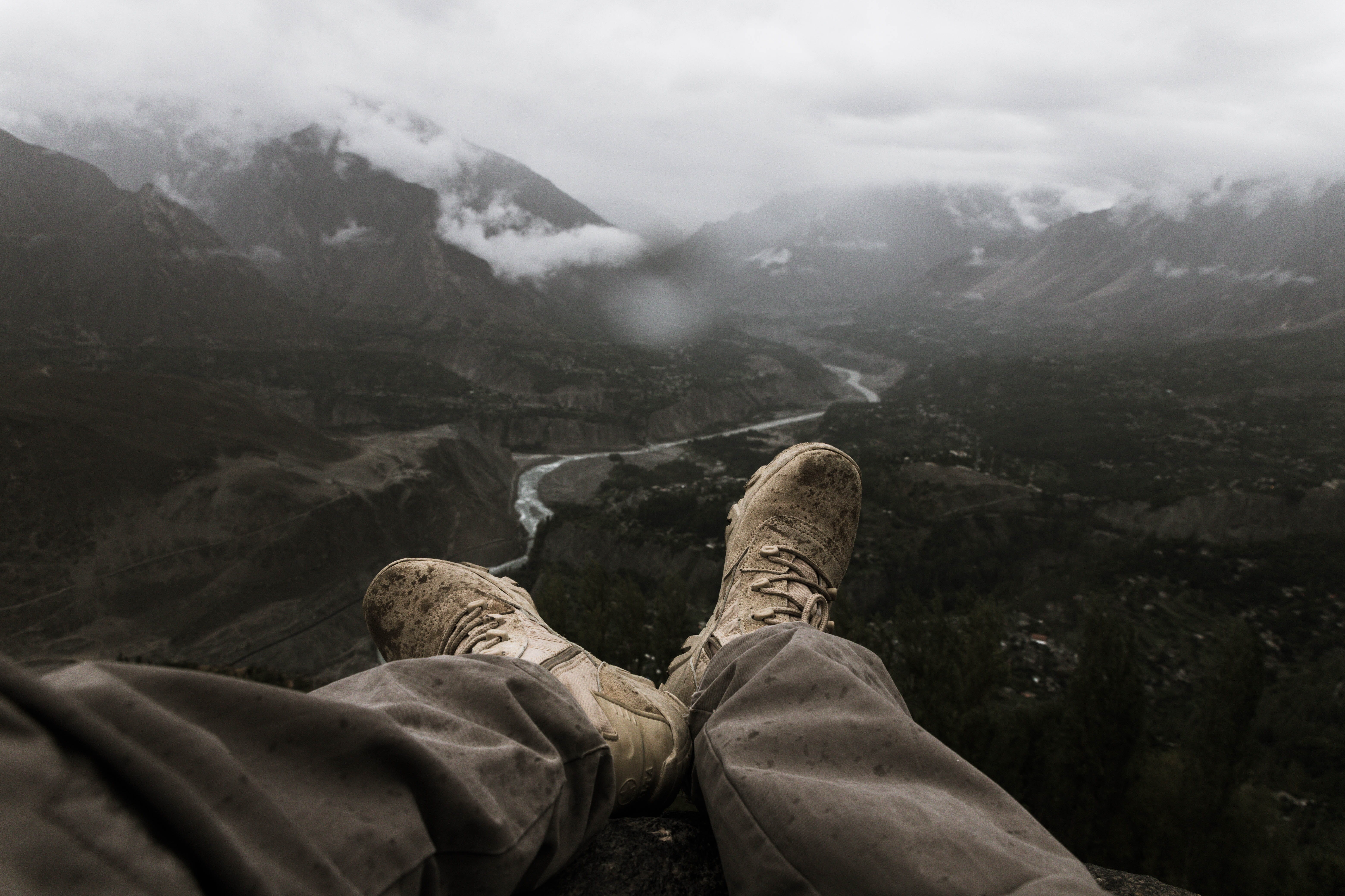 people, high, personal perspective, shoe, trees, mountain climber, hike, hiking shoes, trekk, wanderlust, environment, sky, forest, mountain range, non-urban scene, HD Wallpaper