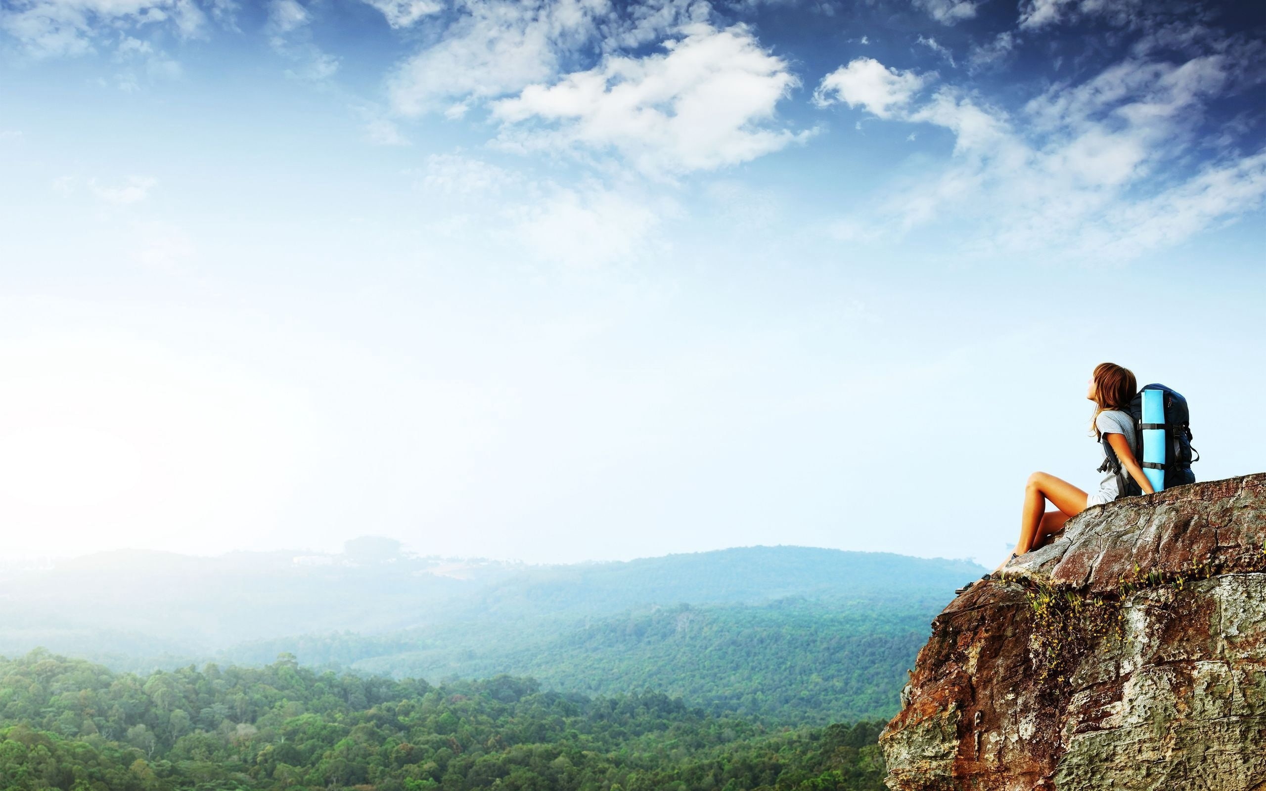 cliff, activity, holiday, men, females, lifestyles, black, rock, one Person, leisure Activity, women, relaxation, summer, chinese Ethnicity, backpack, tourist, HD Wallpaper