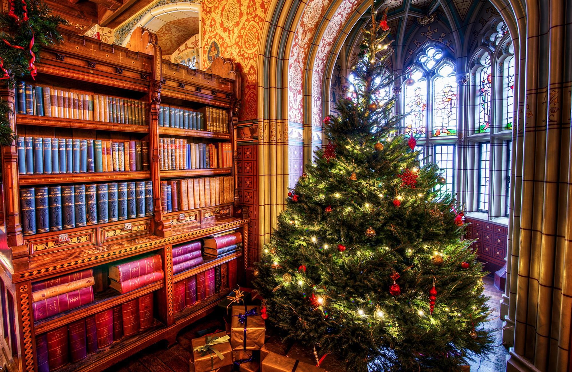 book, christmas tree, tree, miscellaneous, holidays, christmas, 1080P, gifts, HD Wallpaper