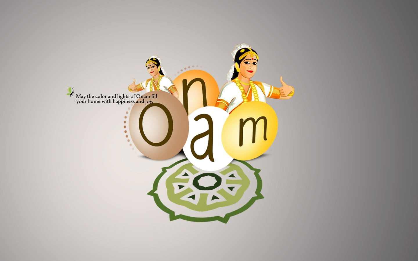 creativity, emotion, gray, colored background, human representation, smiling, Festivals / Holidays, people, studio shot, Onam, art and craft, wishes, logo, HD Wallpaper