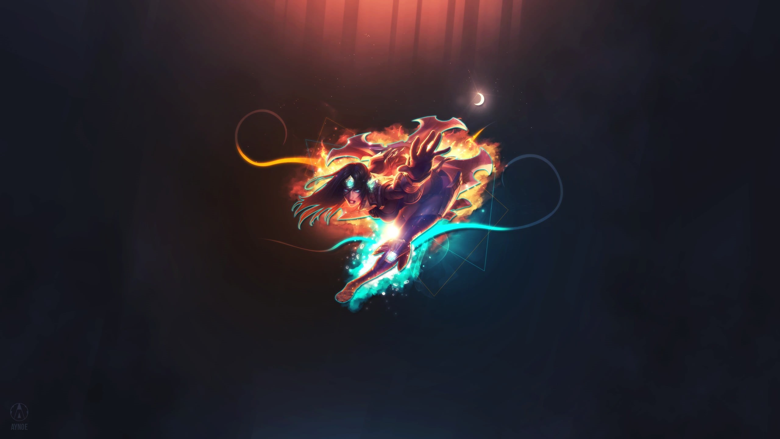 long exposure, close-up, creativity, Sivir, pattern, burning, motion, legends, studio shot, Marksman, multi colored, lighting equipment, 2K, League of Legends, HD Wallpaper