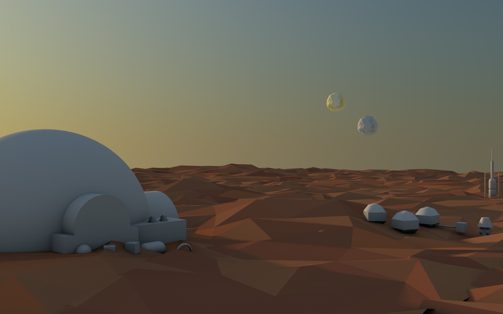 digital/artwork, alien, landscape, polygon, 720P, art, hd, HD Wallpaper