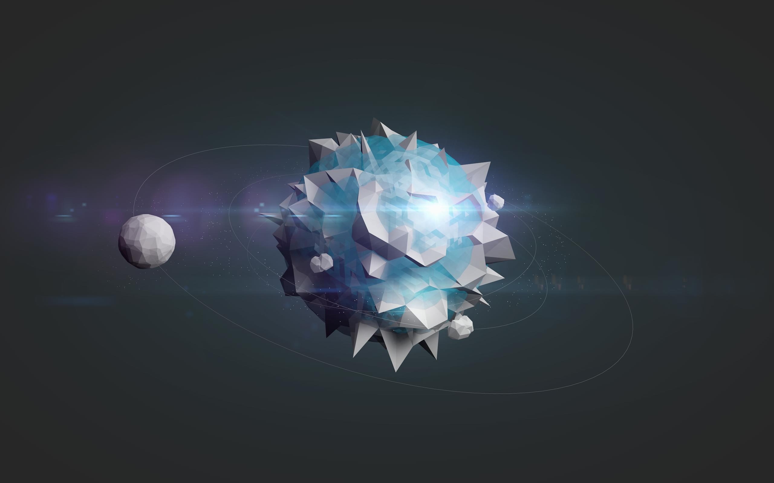 planet, abstract, hd, digital/artwork, polygon, art, 2K, HD Wallpaper