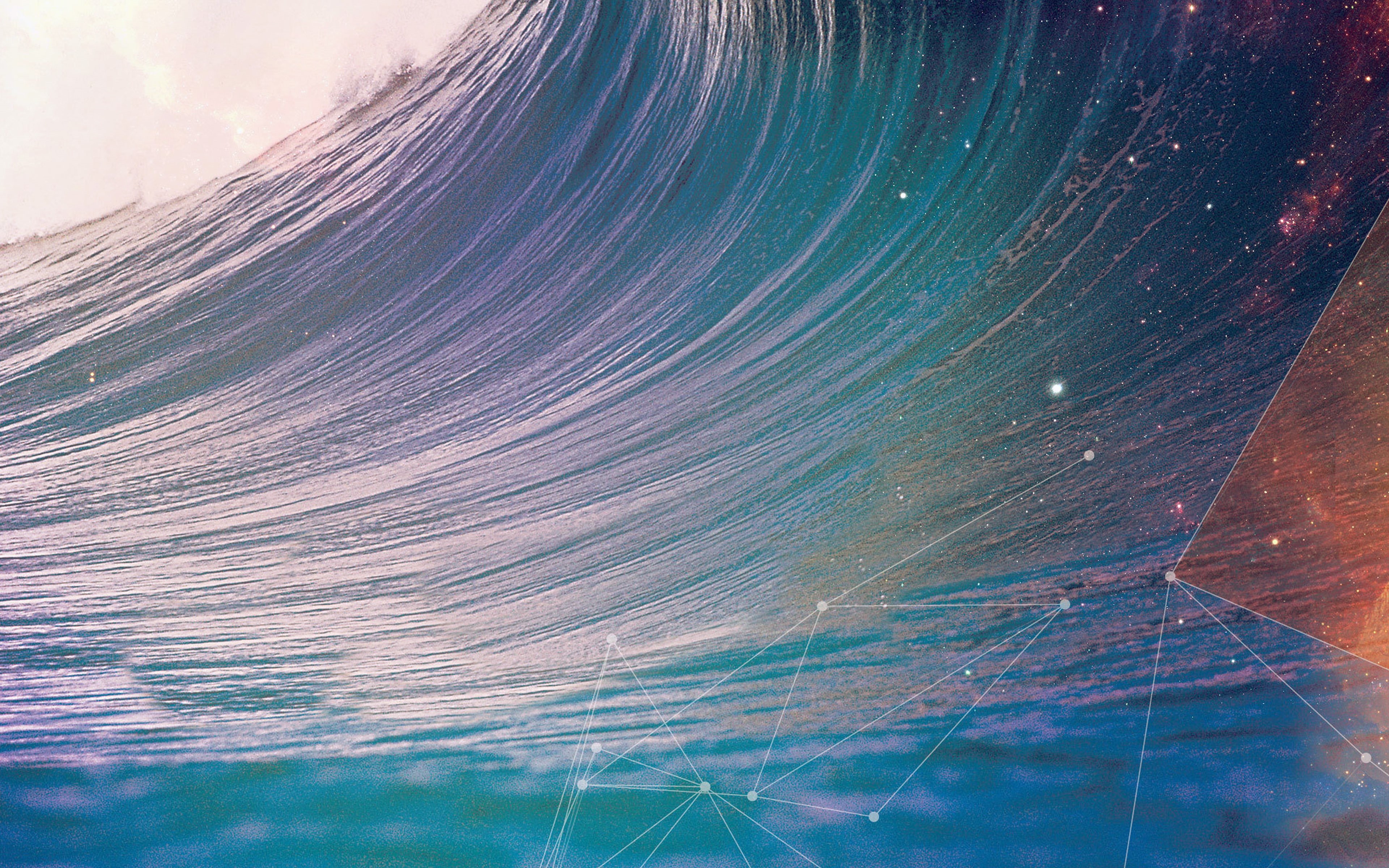 space, 4K, polyart, wave, color, polygon, art, pattern, HD Wallpaper