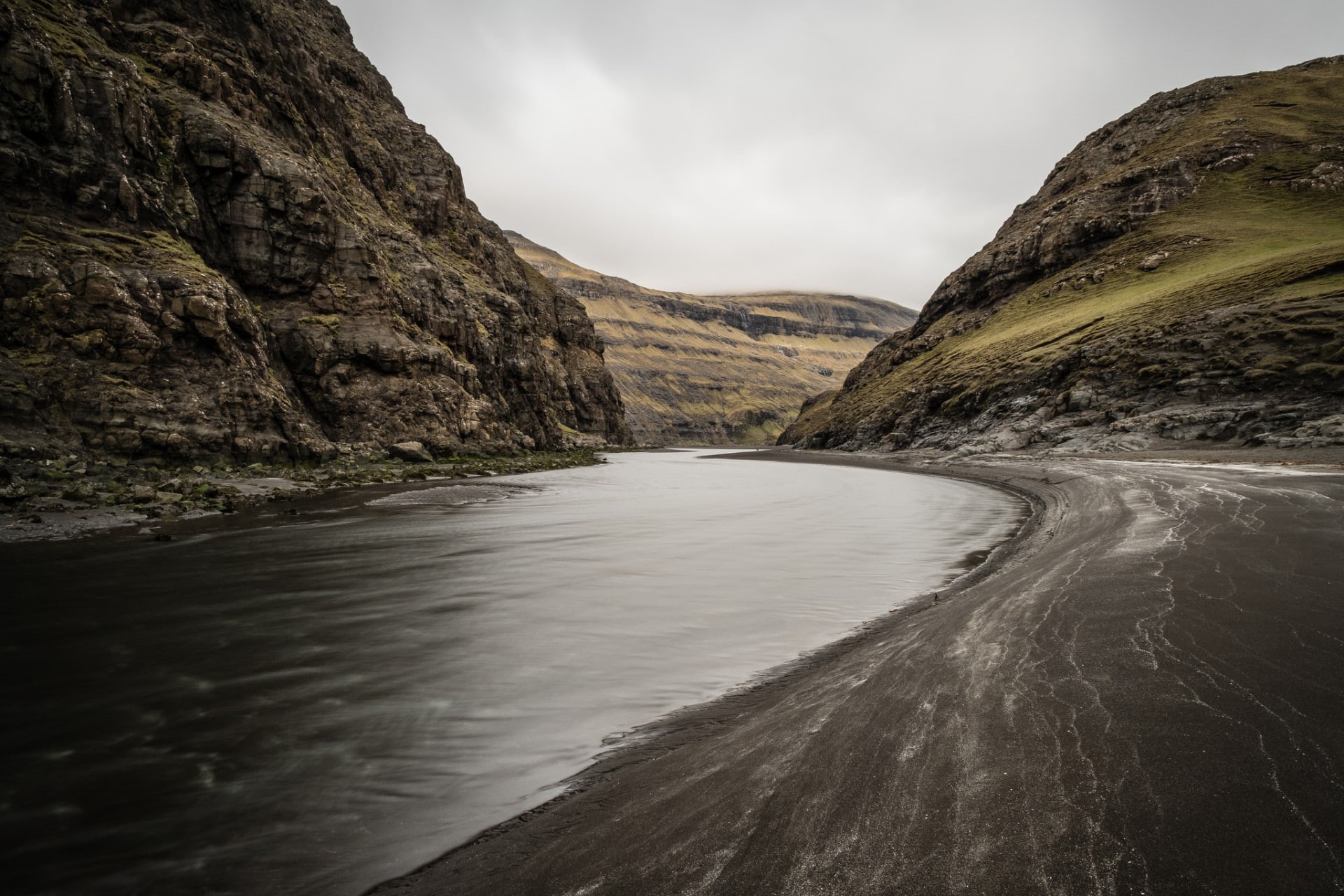 Faroe Islands, mountains, 1080P, river, HD Wallpaper
