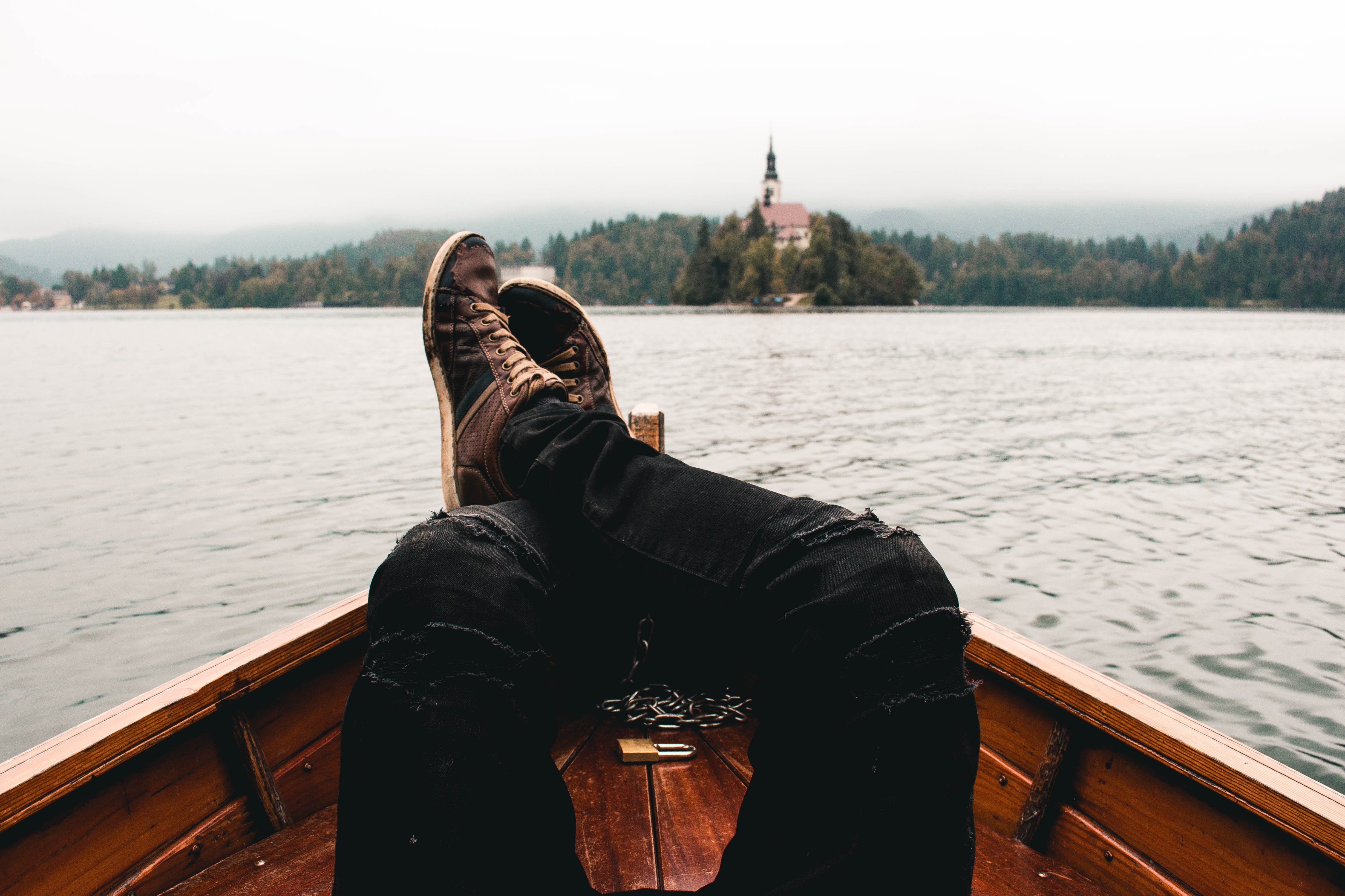 Slovenia, real people, transportation, Europe, 4K, architecture, island, European Union, lifestyles, warm clothing, shoes, one person, leisure activity, HD Wallpaper