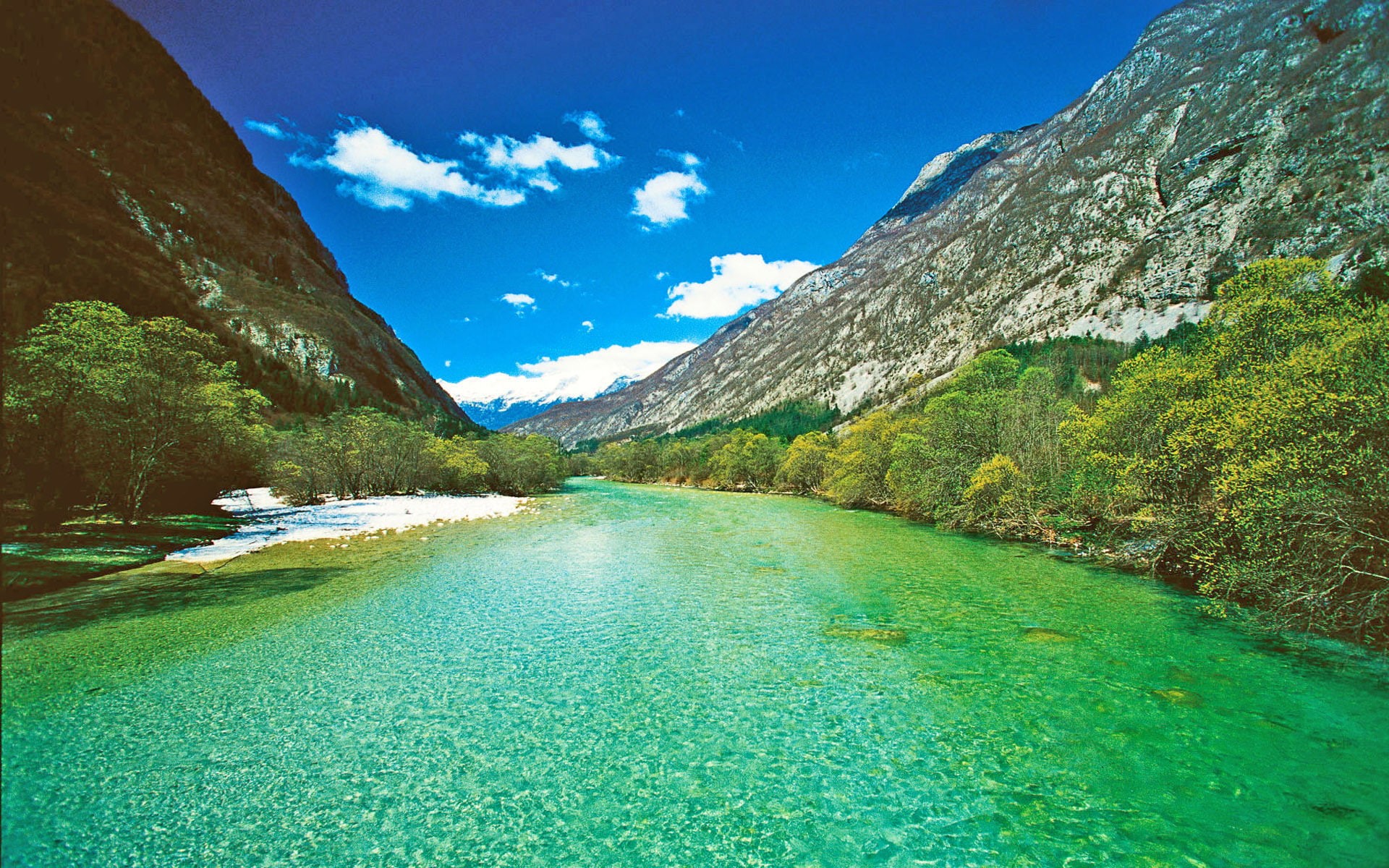 emerald, slovenia, 1080P, green, summer, hd, trenta, photo, river, HD Wallpaper