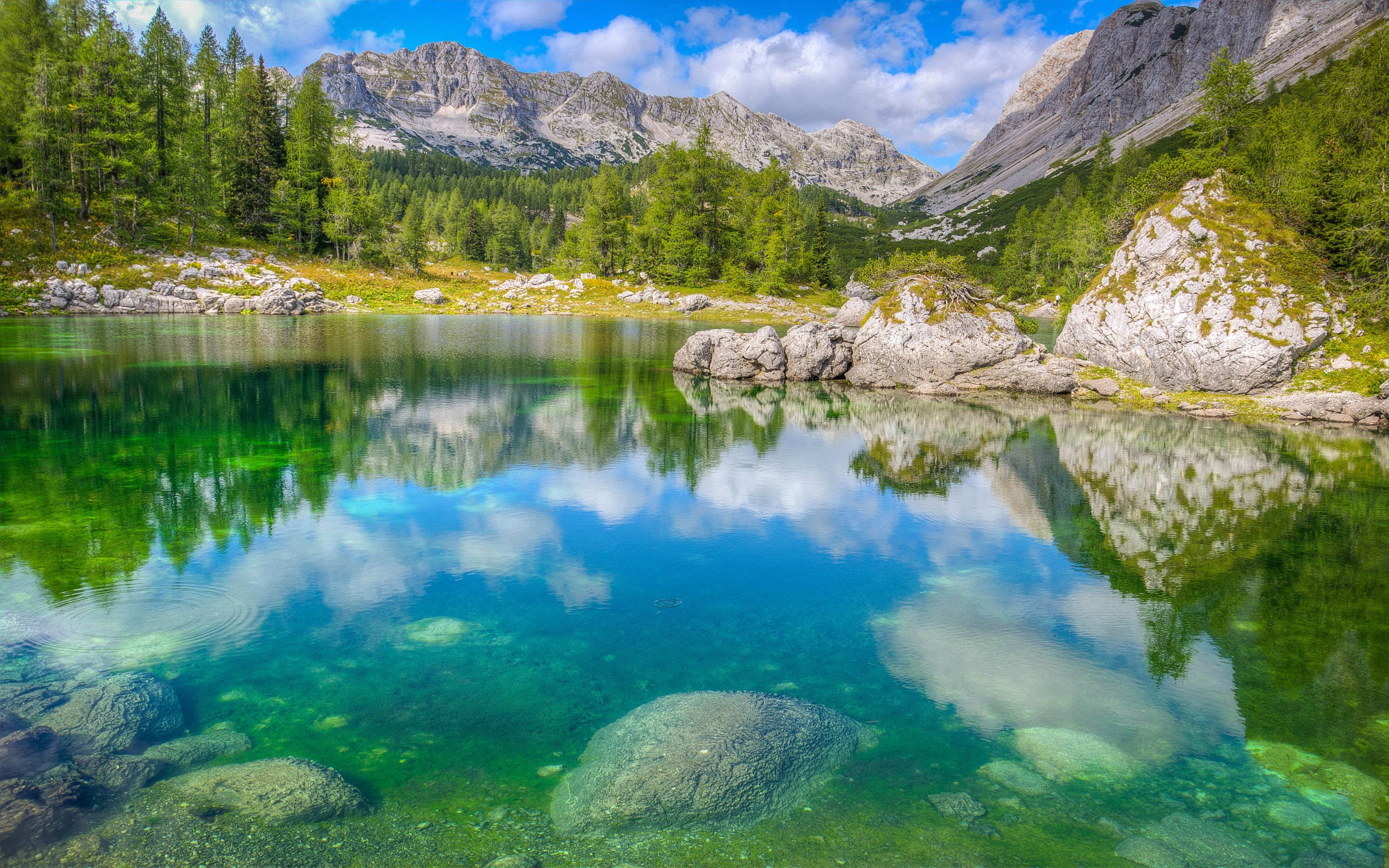 landscape, hd, mountain range, slovenia, beauty in nature, desktop, tranquility, non-urban scene, alps, reflection, plant, mountain, scenics - nature, HD Wallpaper
