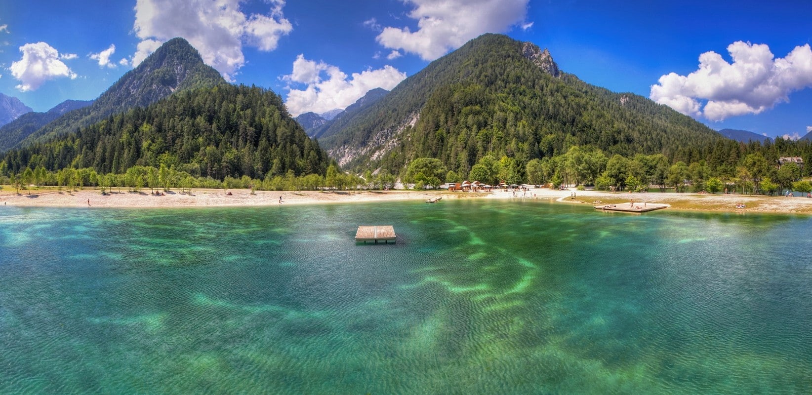 nature, green, hills, summer, 720P, Slovenia, clouds, water, landscape, trees, beach, lake, HD Wallpaper