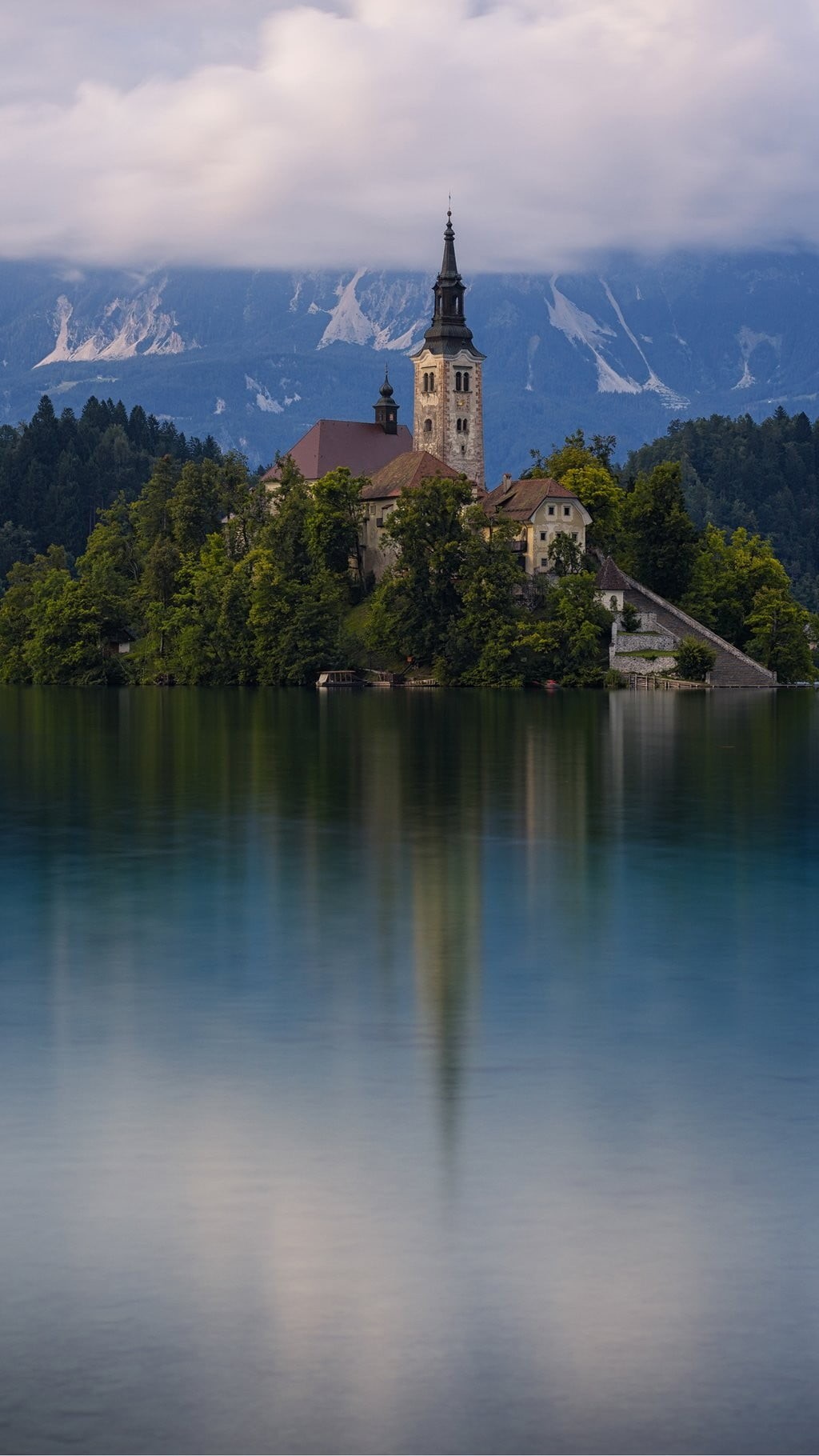 Slovenia, mist, beside, no people, forest, cloud - sky, travel destinations, plant, photo, reflection, architecture, history, travel, daytime, built structure, Phone HD Wallpaper
