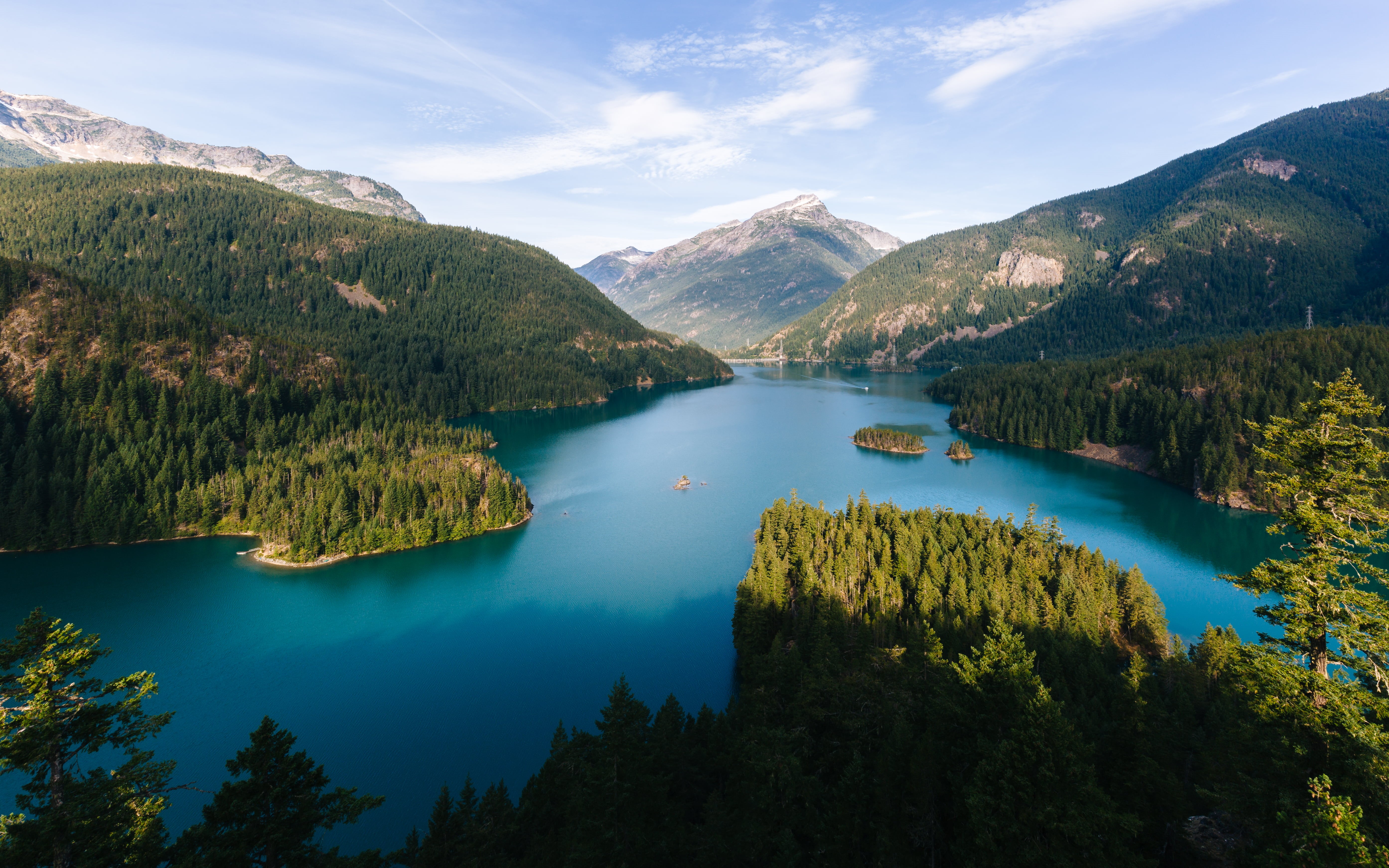 Canon EF, sky, mountain, 35mm, water, mountain range, 4L, nature, Canon EOS 5D Mark III, outdoors, range, forest, summer, beauty In Nature, tree, blue, HD Wallpaper