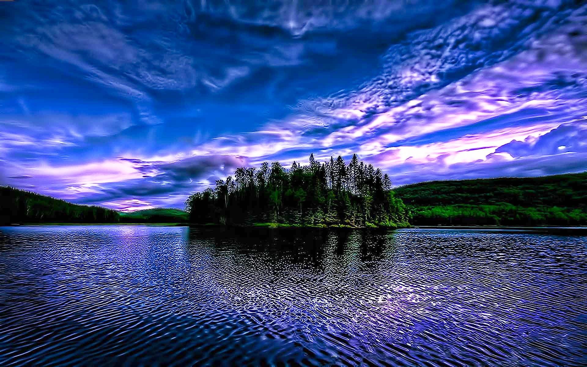 1080P, vacation, nature, trees, beauty, mountain, lake, wave, 3d and abstract, dreams, blue, HD Wallpaper