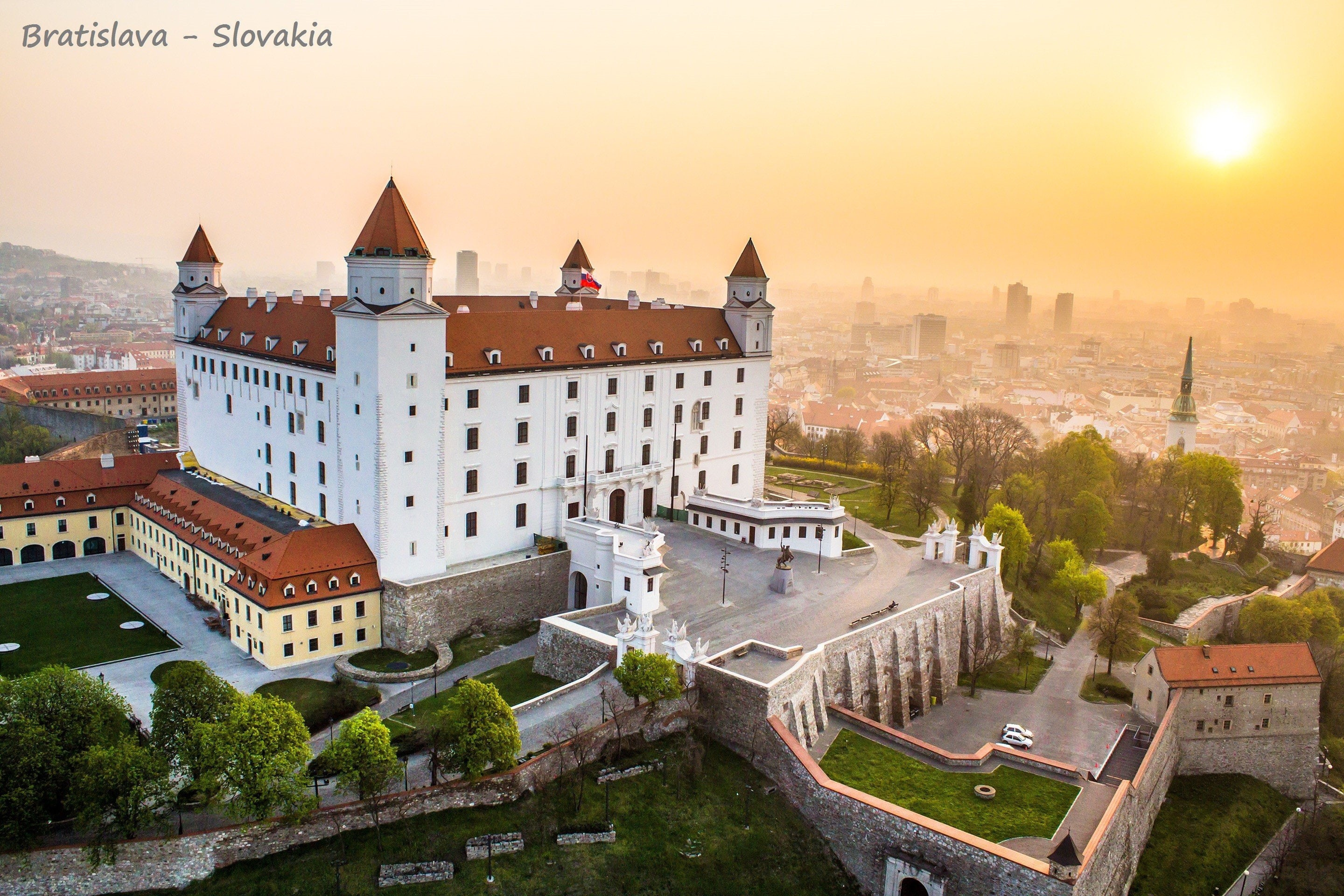 city, Flag, Slovakia, 2K, building, castle, Bratislava, HD Wallpaper