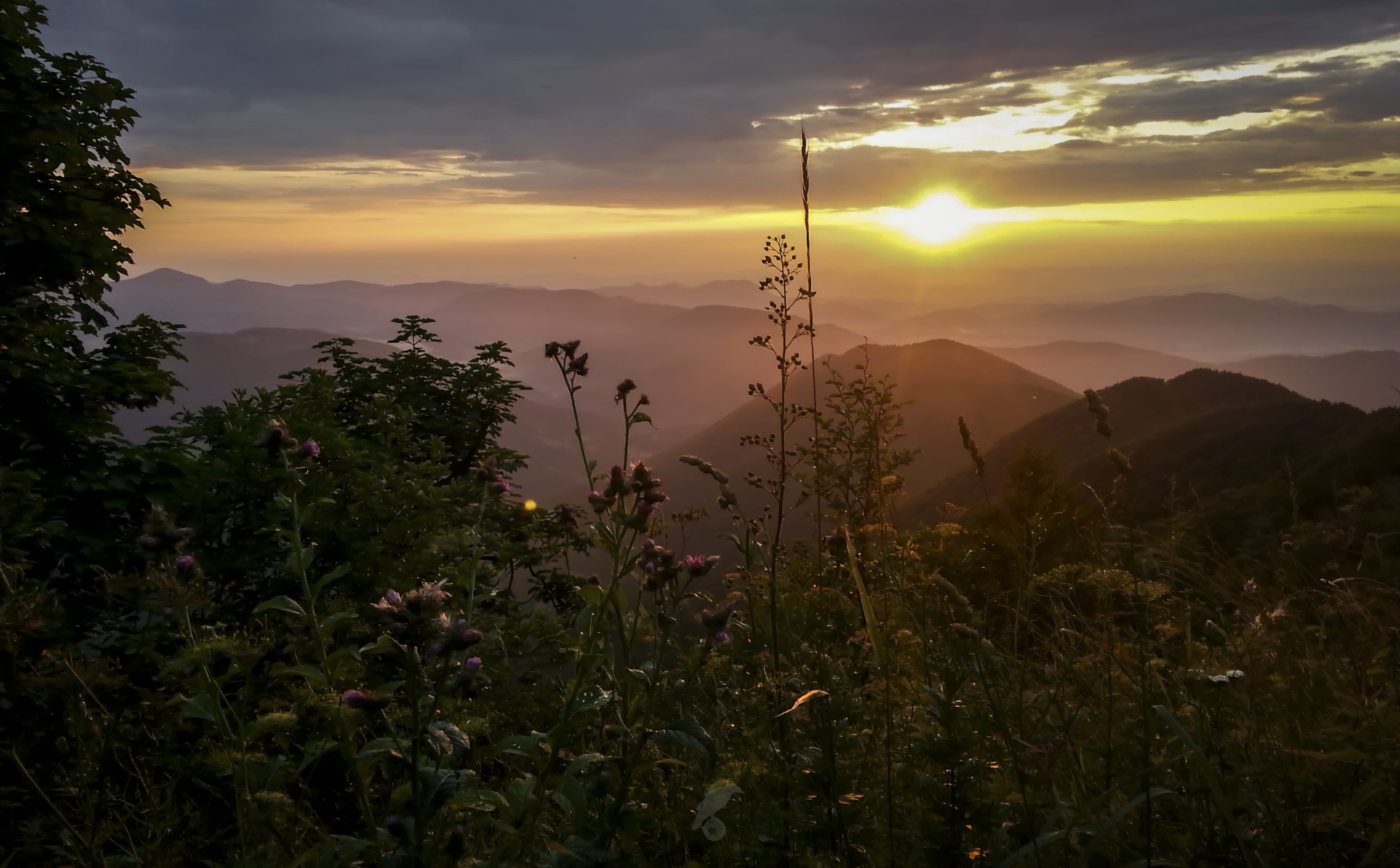 mountains, landscape, 2K, sunset, overcast, Slovakia, HD Wallpaper
