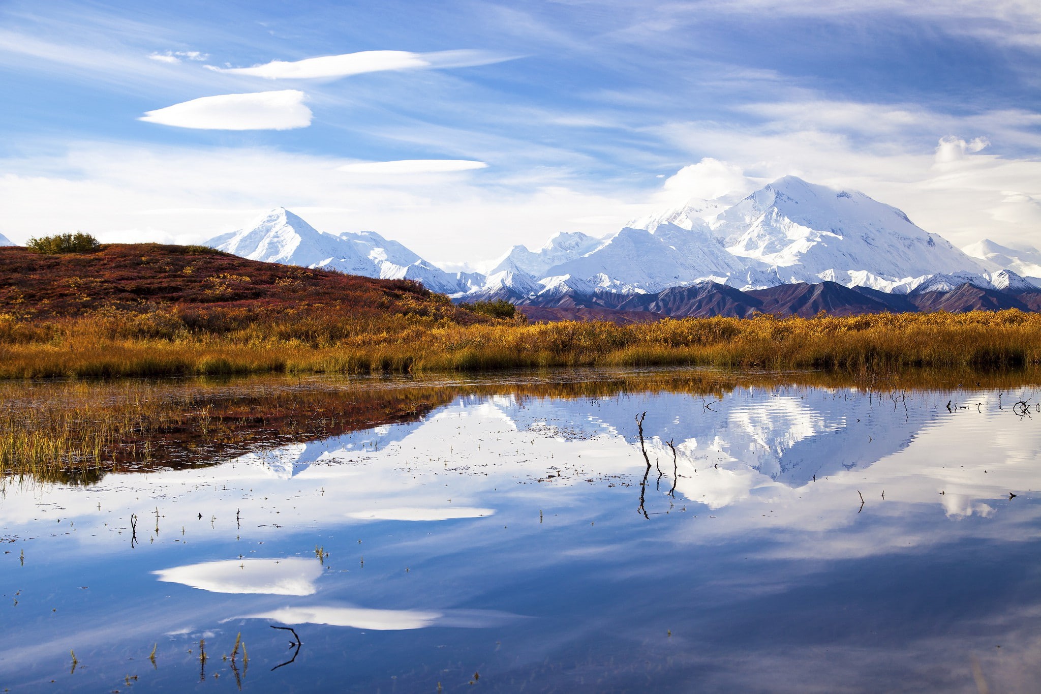 photo, national, park, 1080P, Denali National Park, denali, Alaska, mountains, reflection, Lake, Mount McKinley, HD Wallpaper