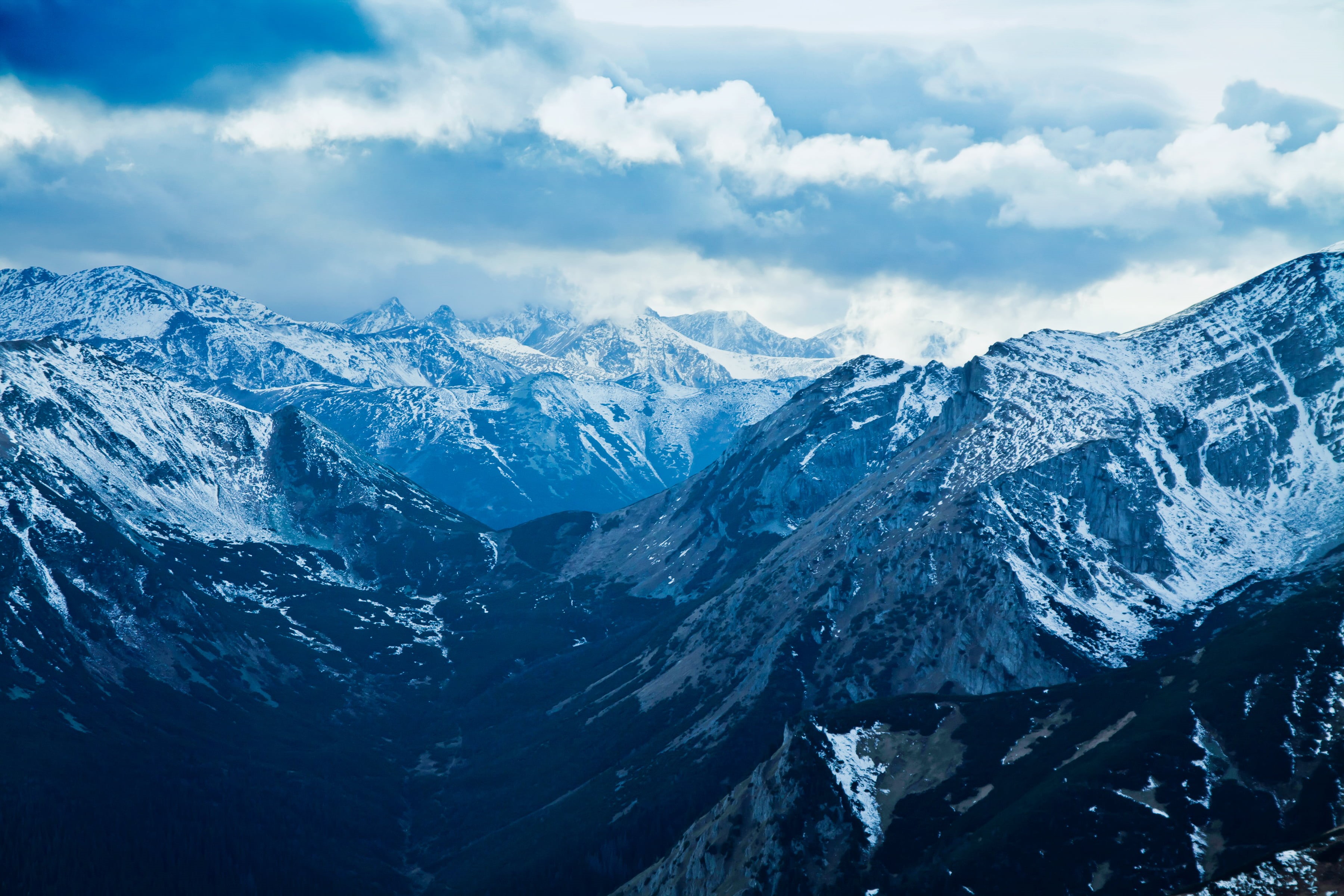 alpine, landscape, mountain Range, ice, european Alps, snow, winter, polish, tourism, tatra, snowy, summit, scenics, 2K, view, rock, tatry, nature, panorama, HD Wallpaper