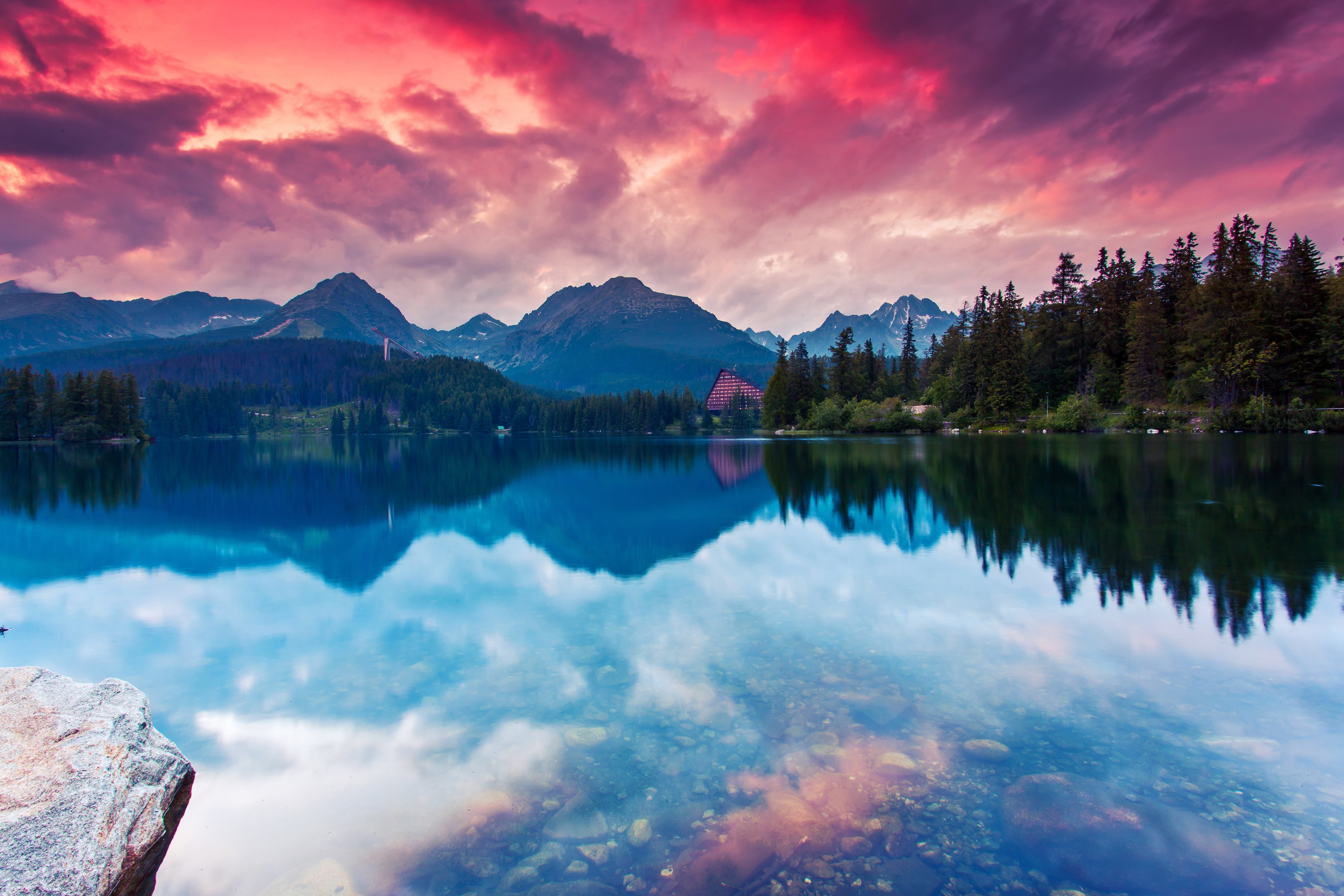 4K, Slovakia, Tatra National Park, Mountains, Reflections, Lake, HD Wallpaper