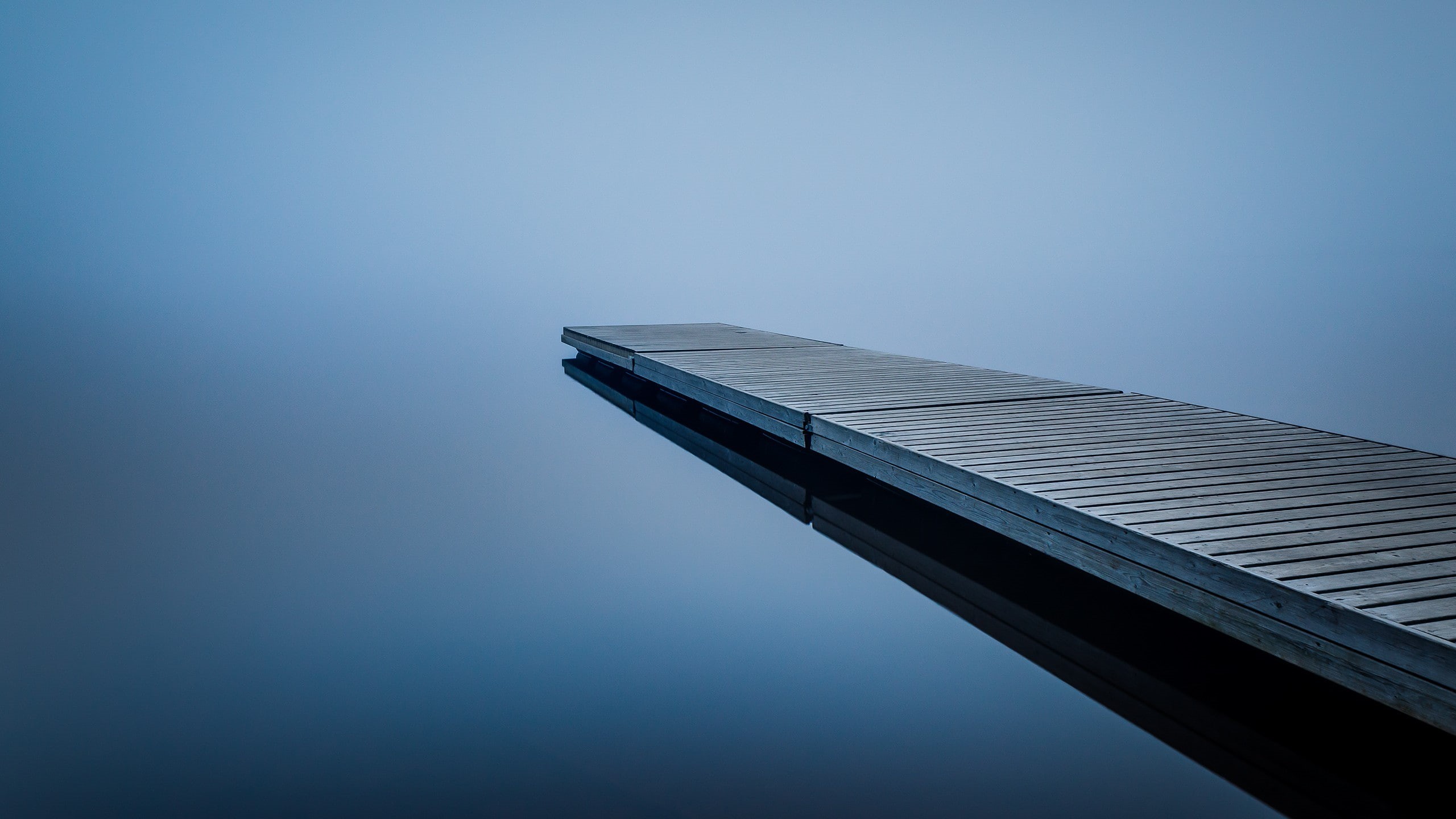 mist, calm, calm waters, 2K, minimalism, Finland, pier, HD Wallpaper