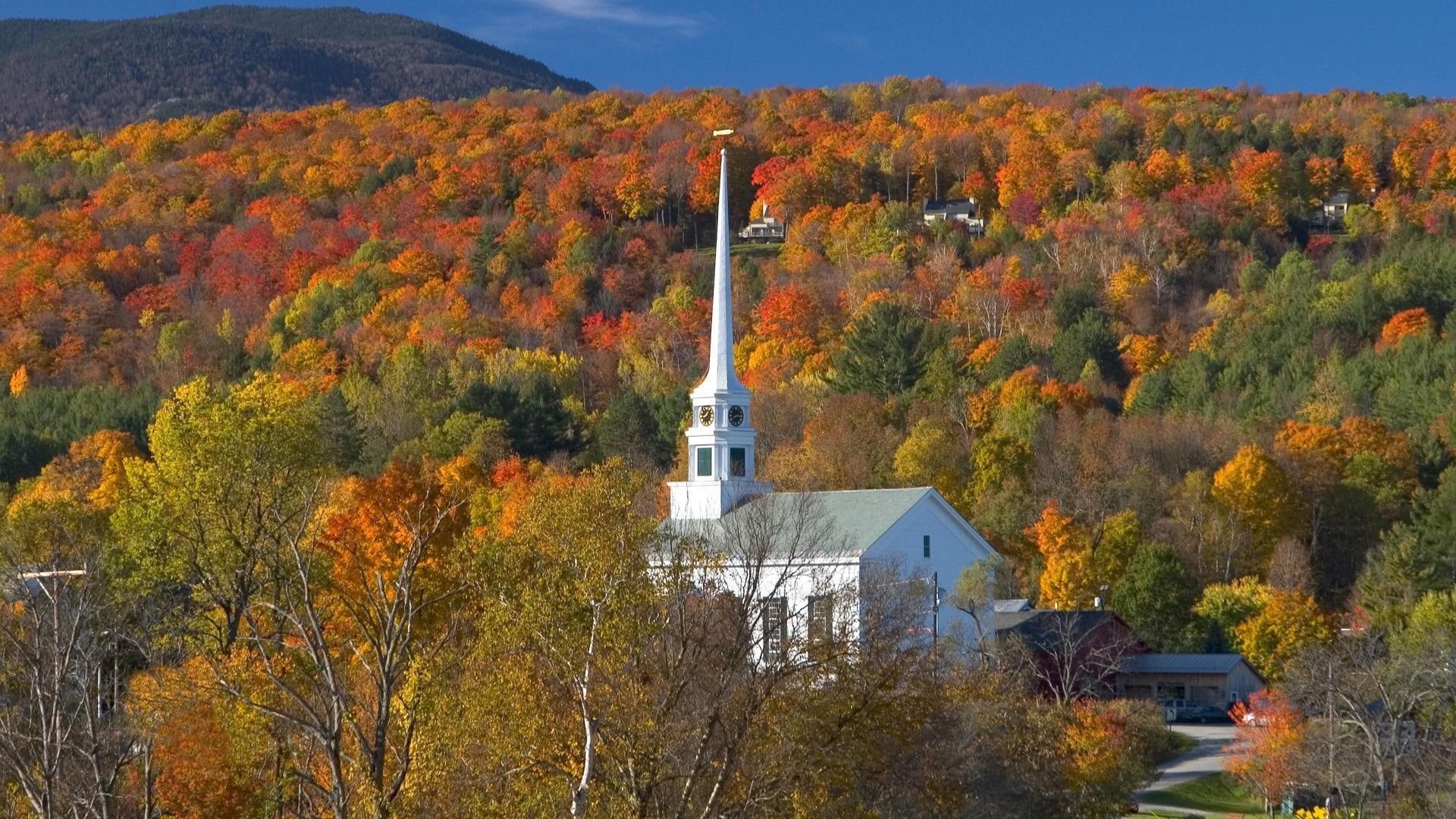 1080P, church, stowe, chapel, world, 1920x1080, vermont, white, HD Wallpaper
