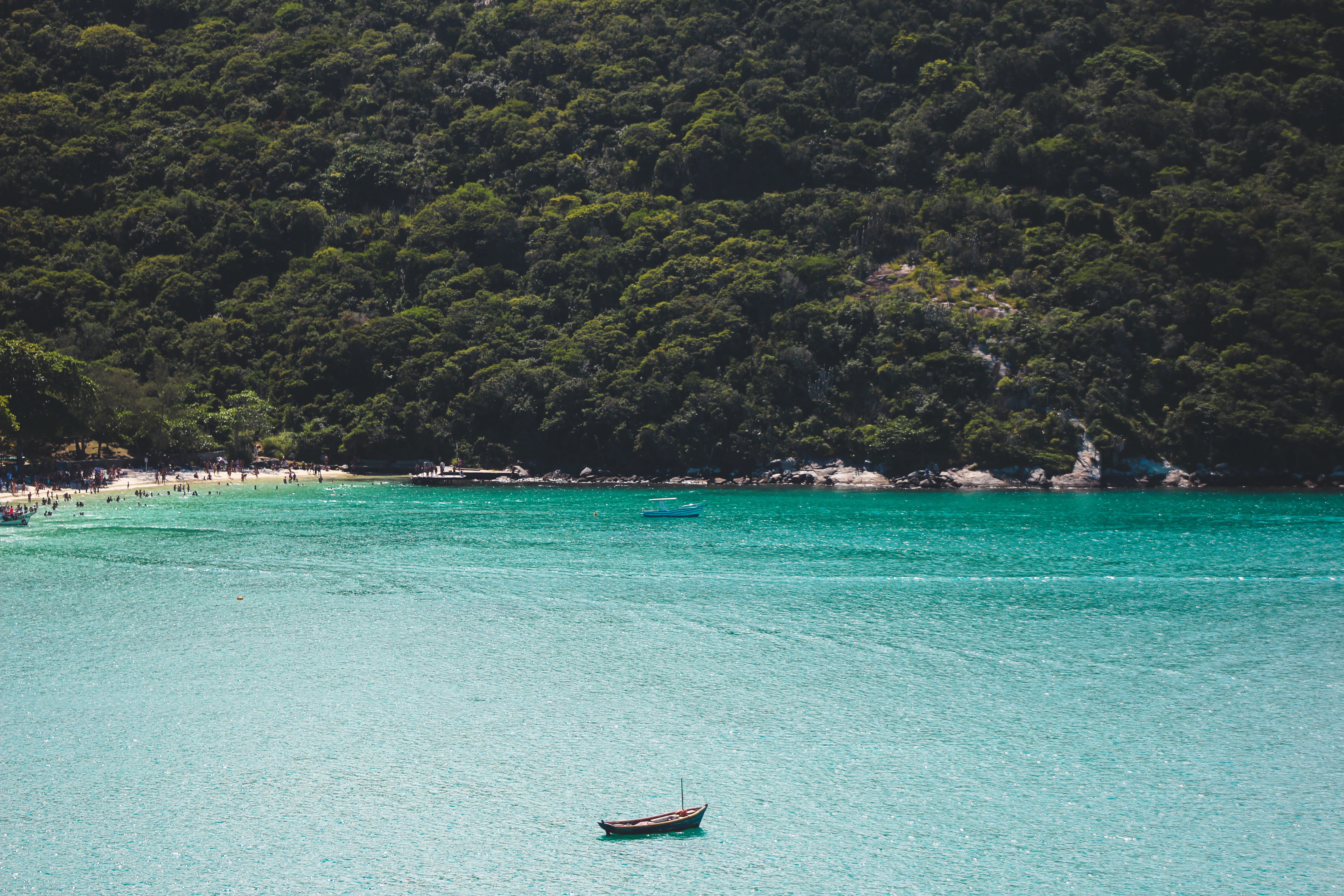 shoreline, no people, body, promontory, vessel, mode of transportation, watercraft, scenics - nature, beauty in nature, turquoise colored, water, plant, HD Wallpaper