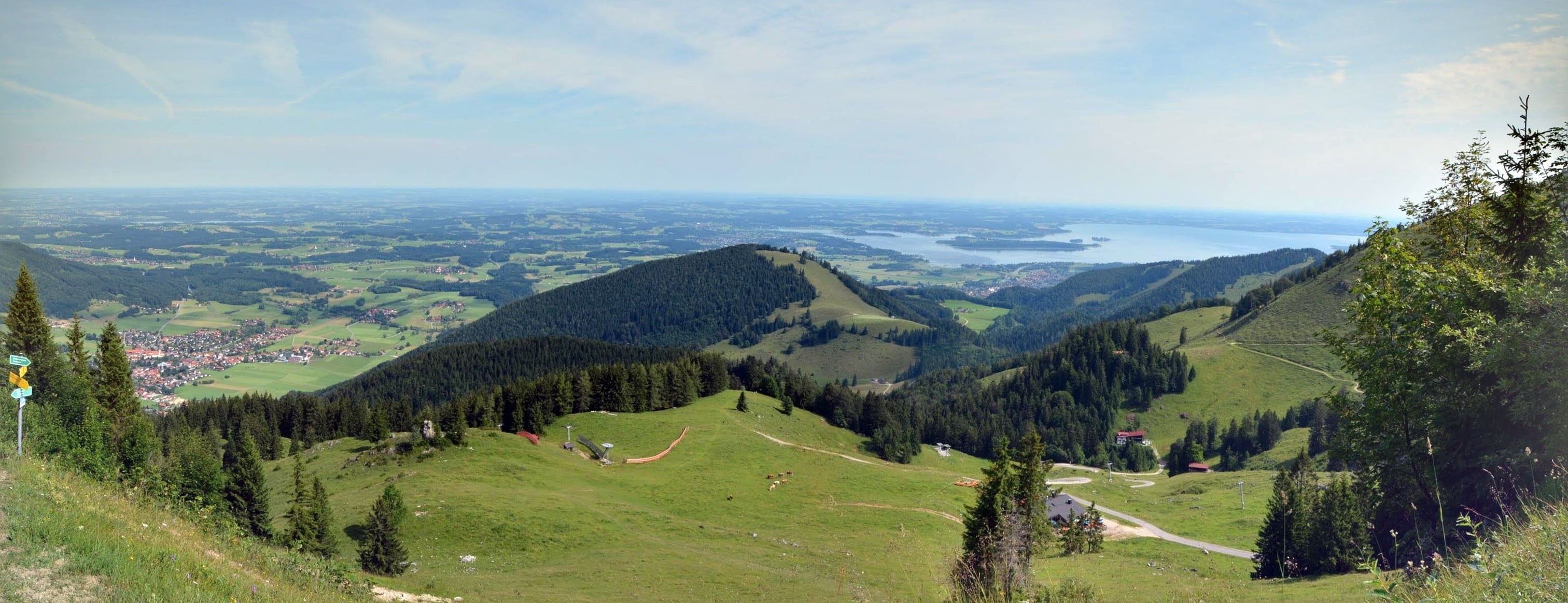 sky, plant, kampenwand, chiemsee, green color, cloud - sky, tree, grass, tranquility, idyllic, nature, mountain range, germany, aschau, landscape, scenics - nature, HD Wallpaper