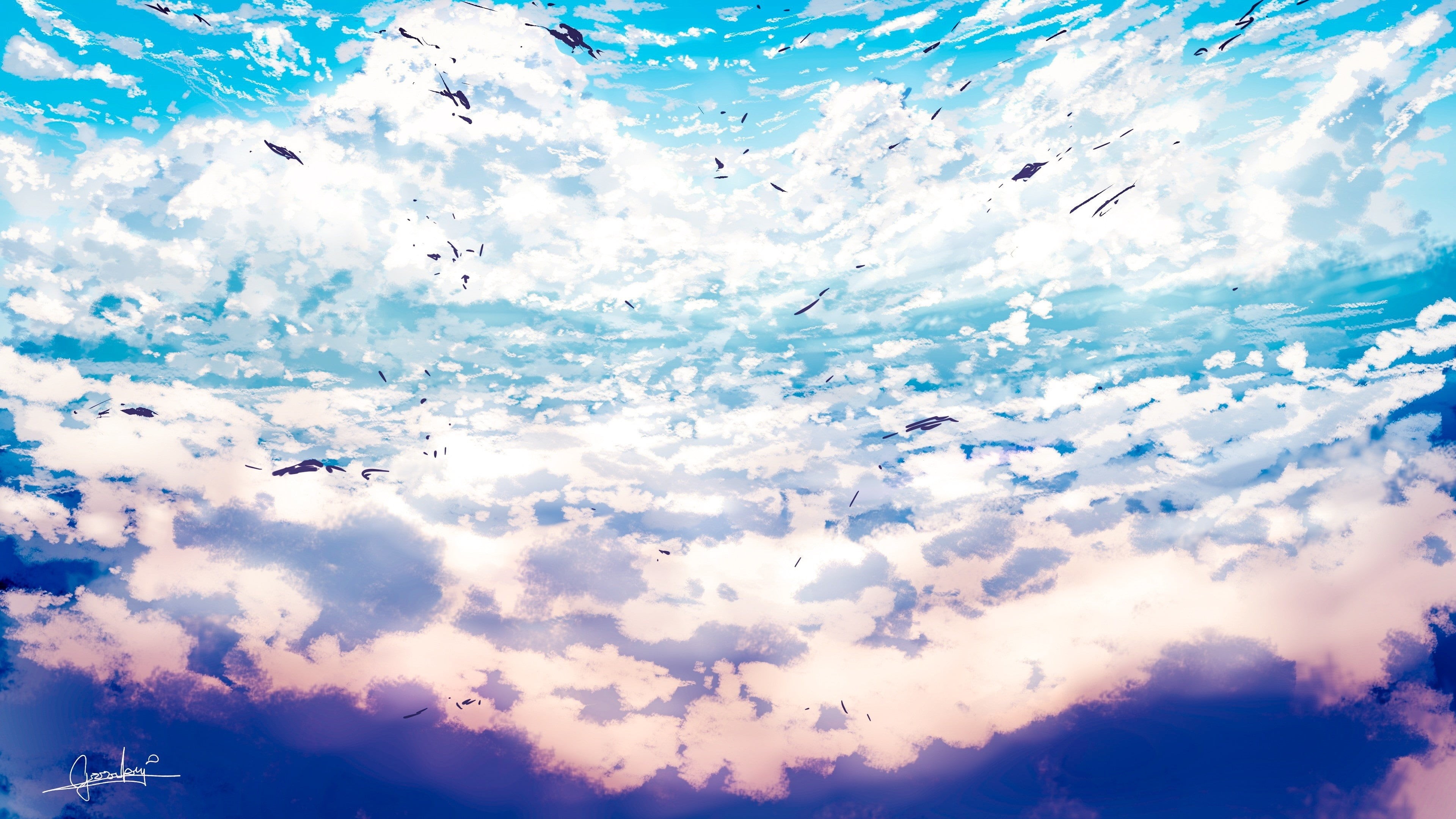 original 4k mac hd, meteorology, backgrounds, cloud - sky, idyllic, low angle view, 4K, water, day, outdoors, cloudscape, nature, blue, environment, HD Wallpaper