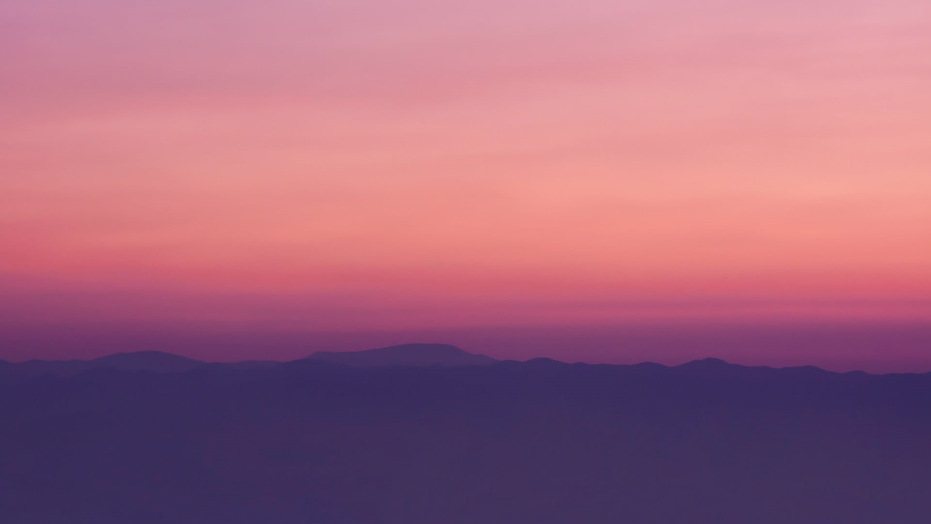 pink color, mountsin, summer, landscape, sky, sun, tranquility, copy space, nature, red, blue, idyllic, silhouette, orange Color, purple, fog, hill, scenics - nature, HD Wallpaper