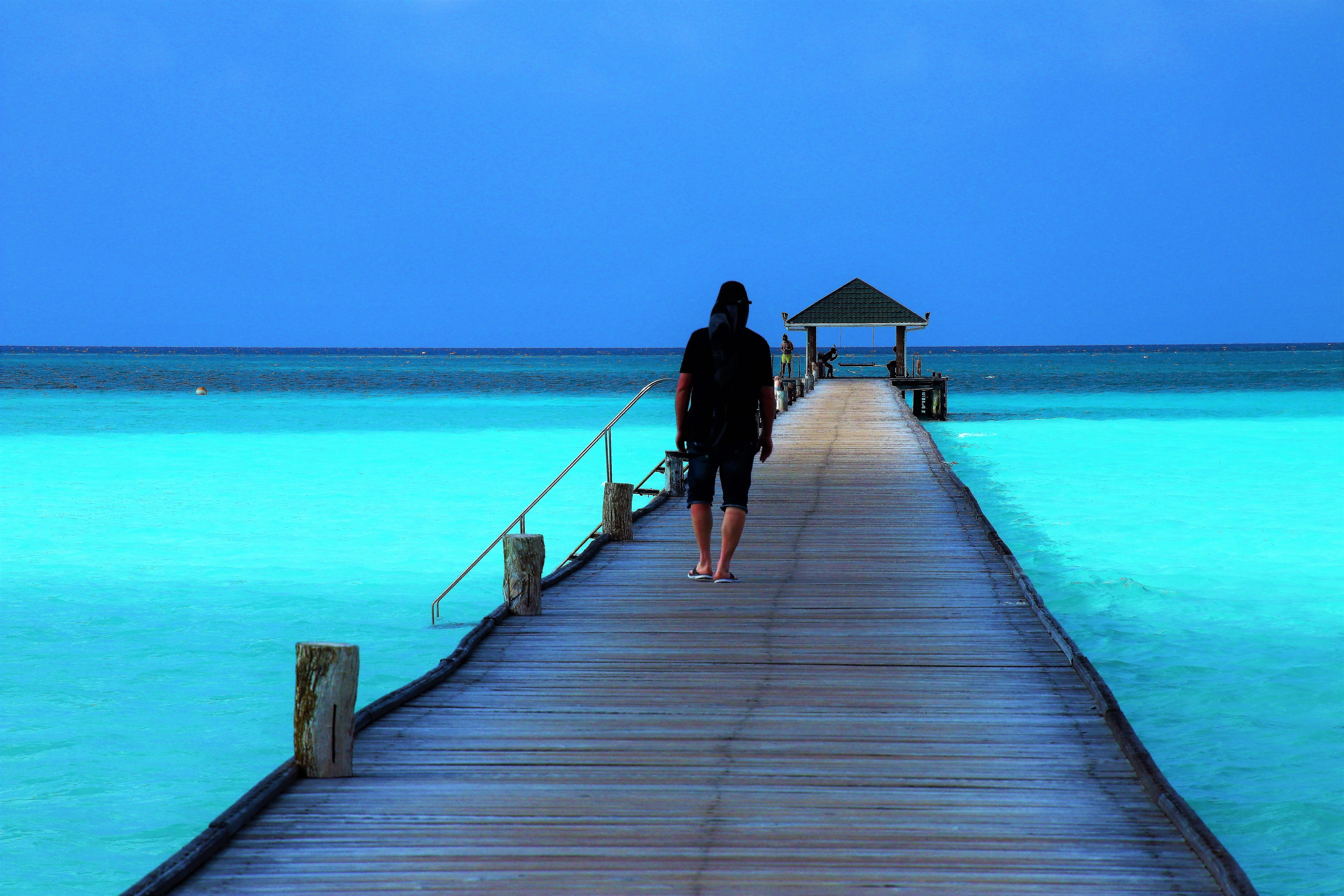 land, the tropical, poland, view, the beauty of nature, a person, paradise, 5K, sunny, haven, indian ocean, horizon, turquoise colored, hiking trails, HD Wallpaper