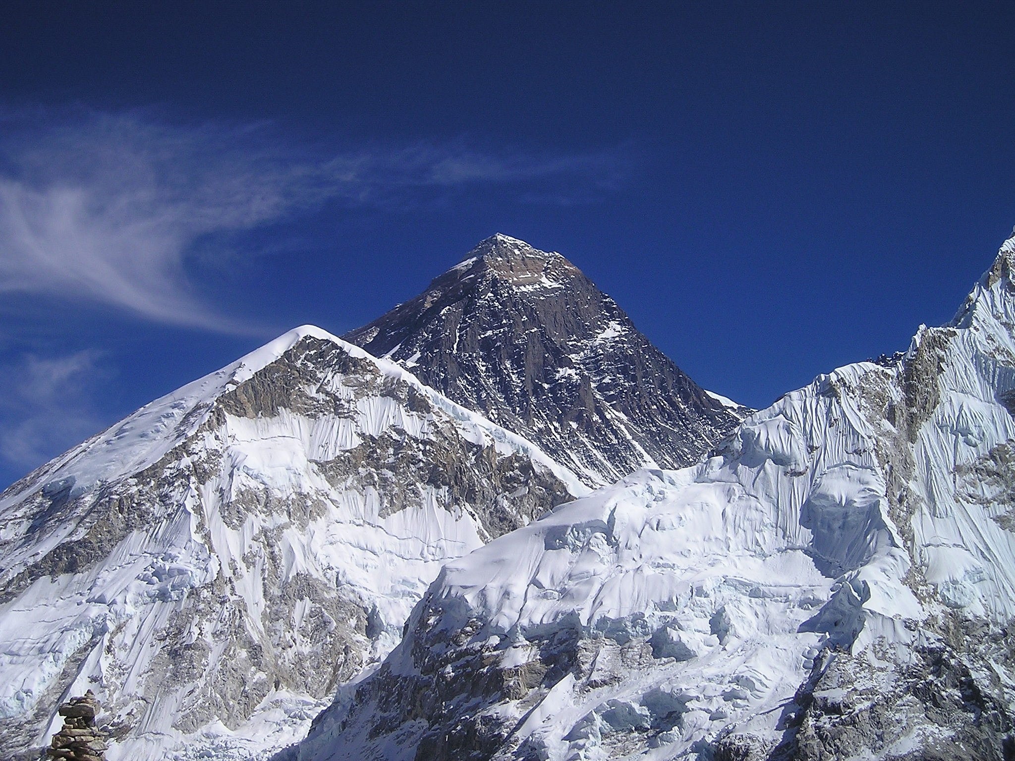 cold temperature, snowcapped mountain, white color, covered, nature, 1080P, rock, rock wall, mount everest, mountain, high, himalayas, tranquil scene, HD Wallpaper