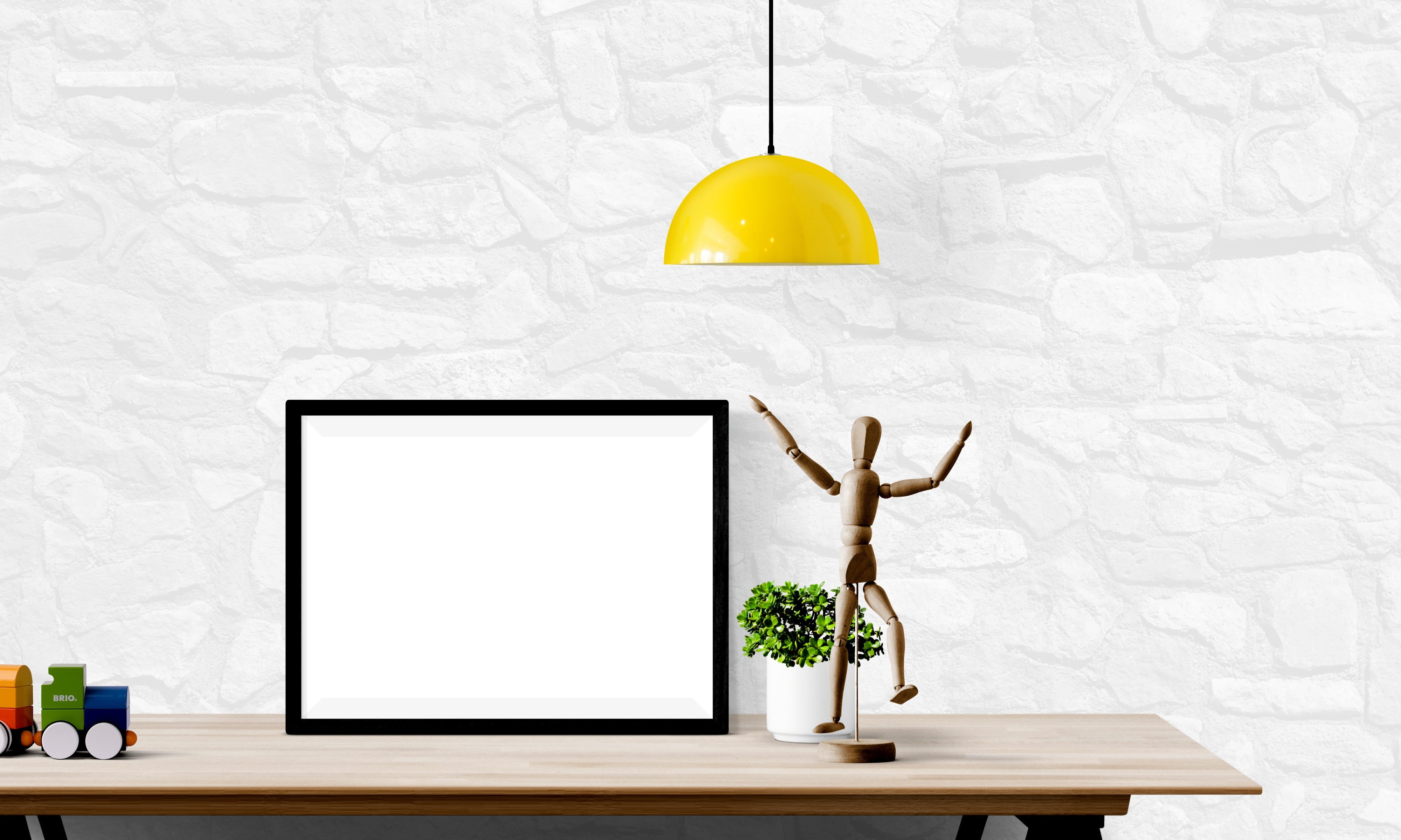 furniture, electric lamp, space, mockup, computer, technology, interior, communication, indoors, desk, white color, nature, artwork, potted plant, portrait, HD Wallpaper