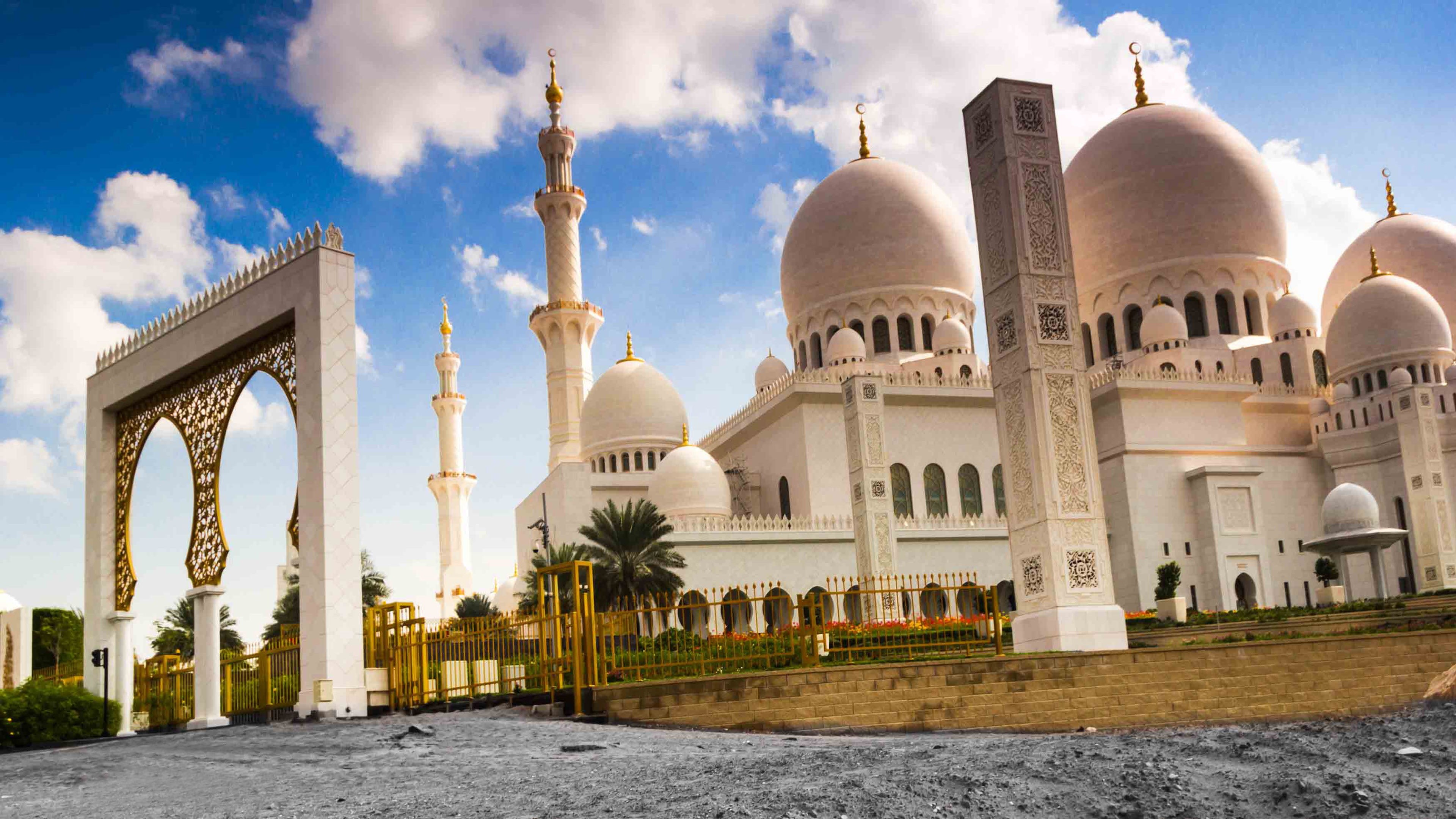 united, building exterior, no people, ornate, grand, tourism, abu, the past, travel, largest, spirituality, nature, arab, history, emirates, zayed, mosque, HD Wallpaper