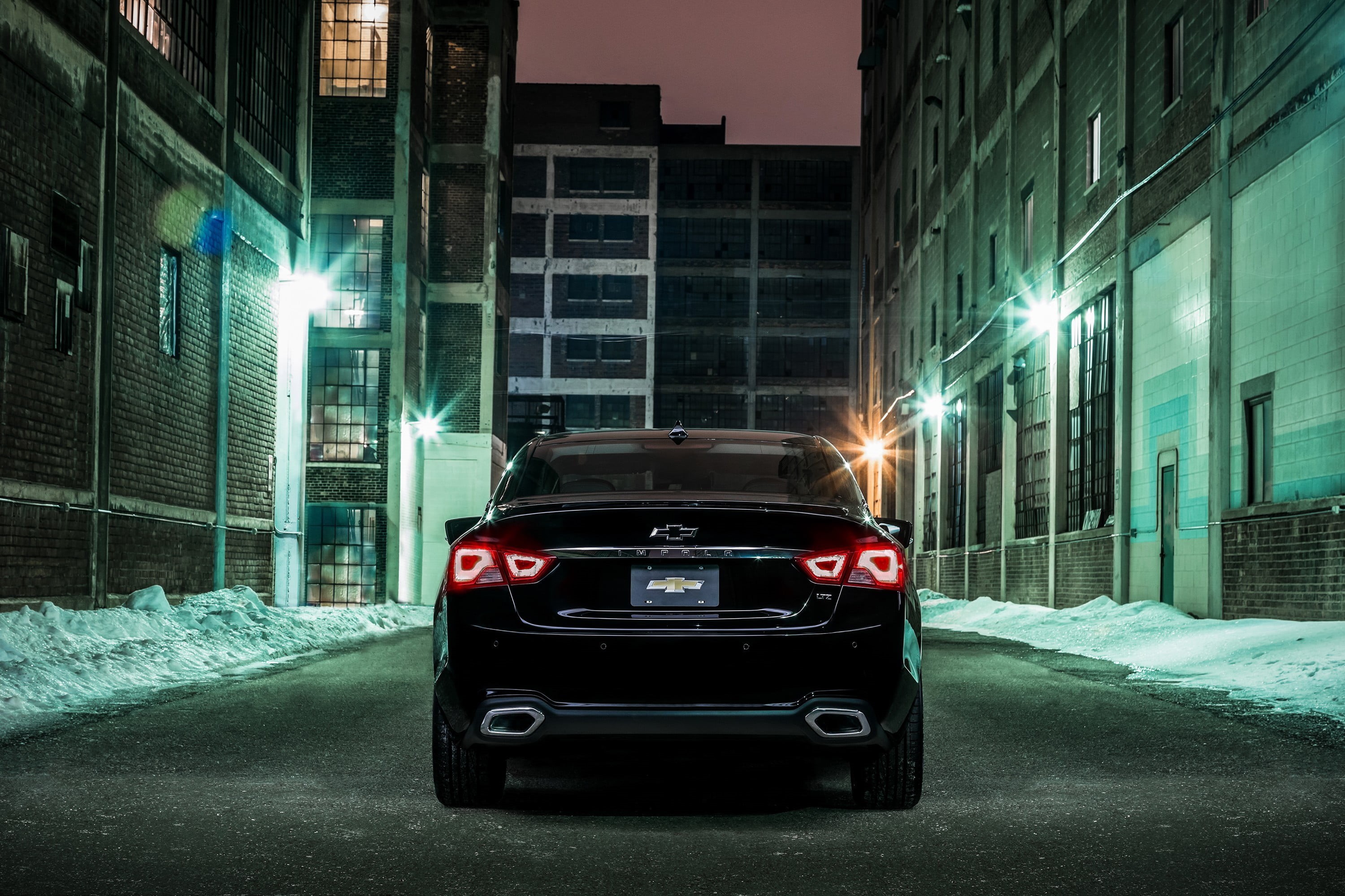 impala, residential district, built structure, building exterior, motor vehicle, blackout, car, road, land vehicle, architecture, Chevy, motion, building, HD Wallpaper
